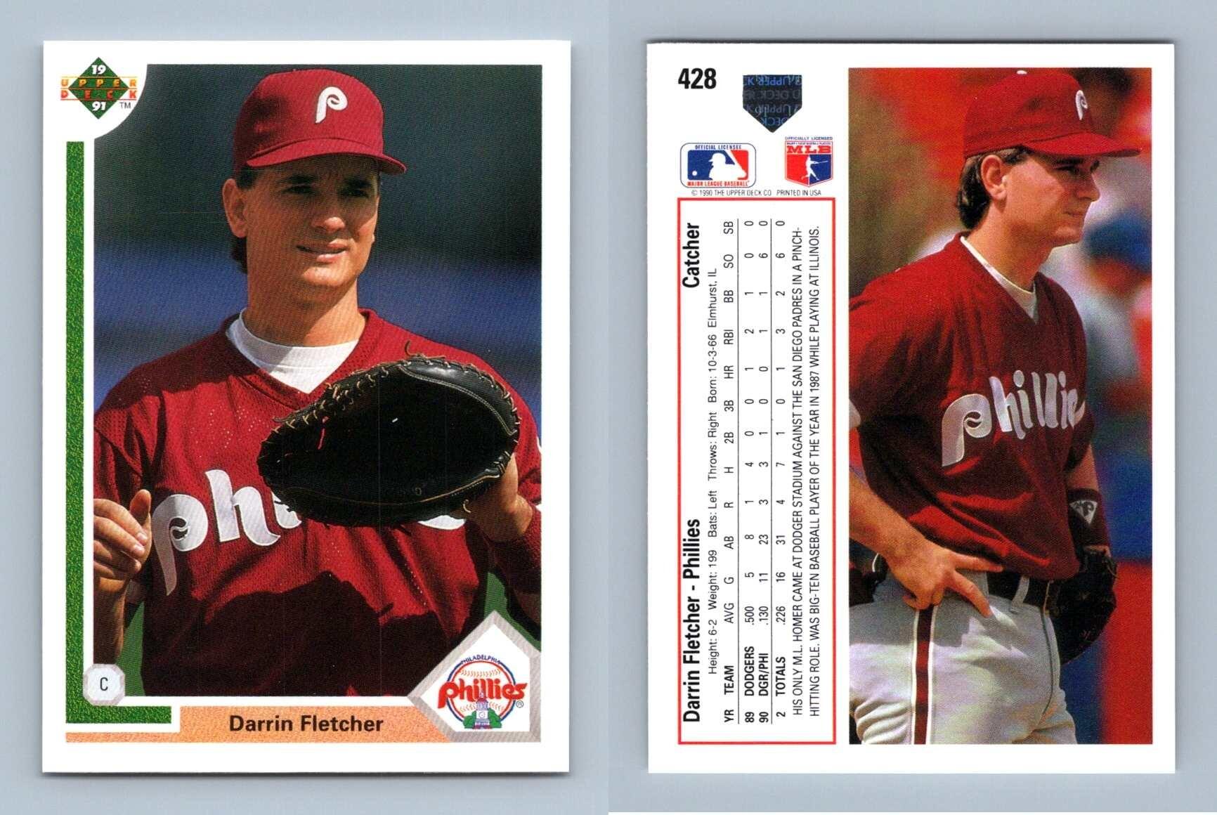 Darrin Fletcher - Phillies #428 Upper Deck 1991 Baseball Trading Card