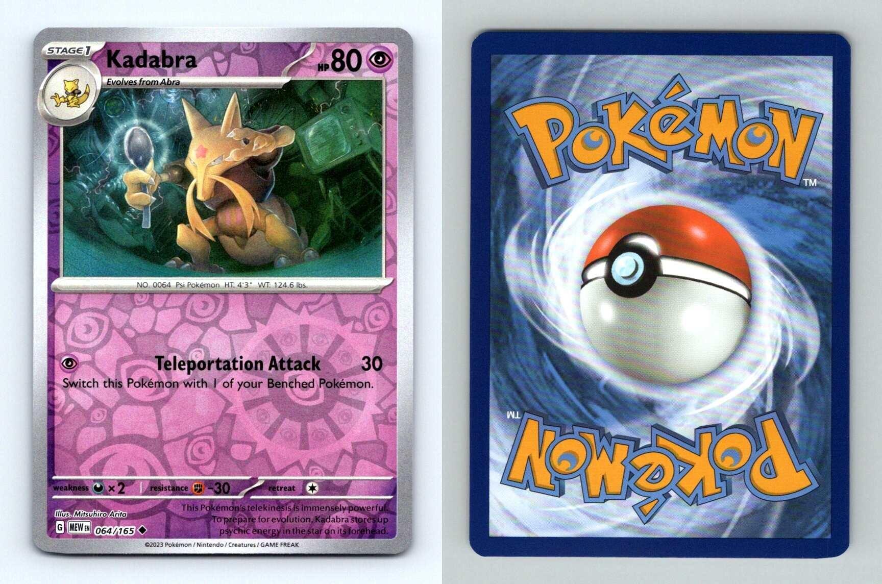 Kadabra 64/165 Scarlet & Violet 151 Pokemon 2023 Reverse Holo