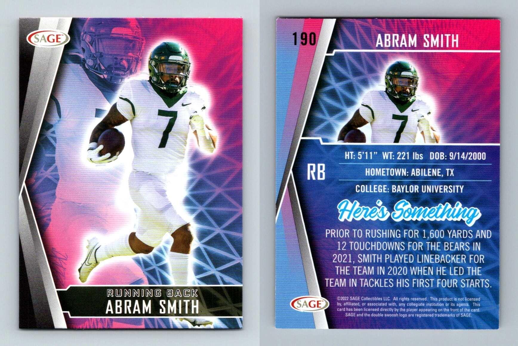 Abram Smith 190 Sage High Series Football 2022 Trading Card 8243