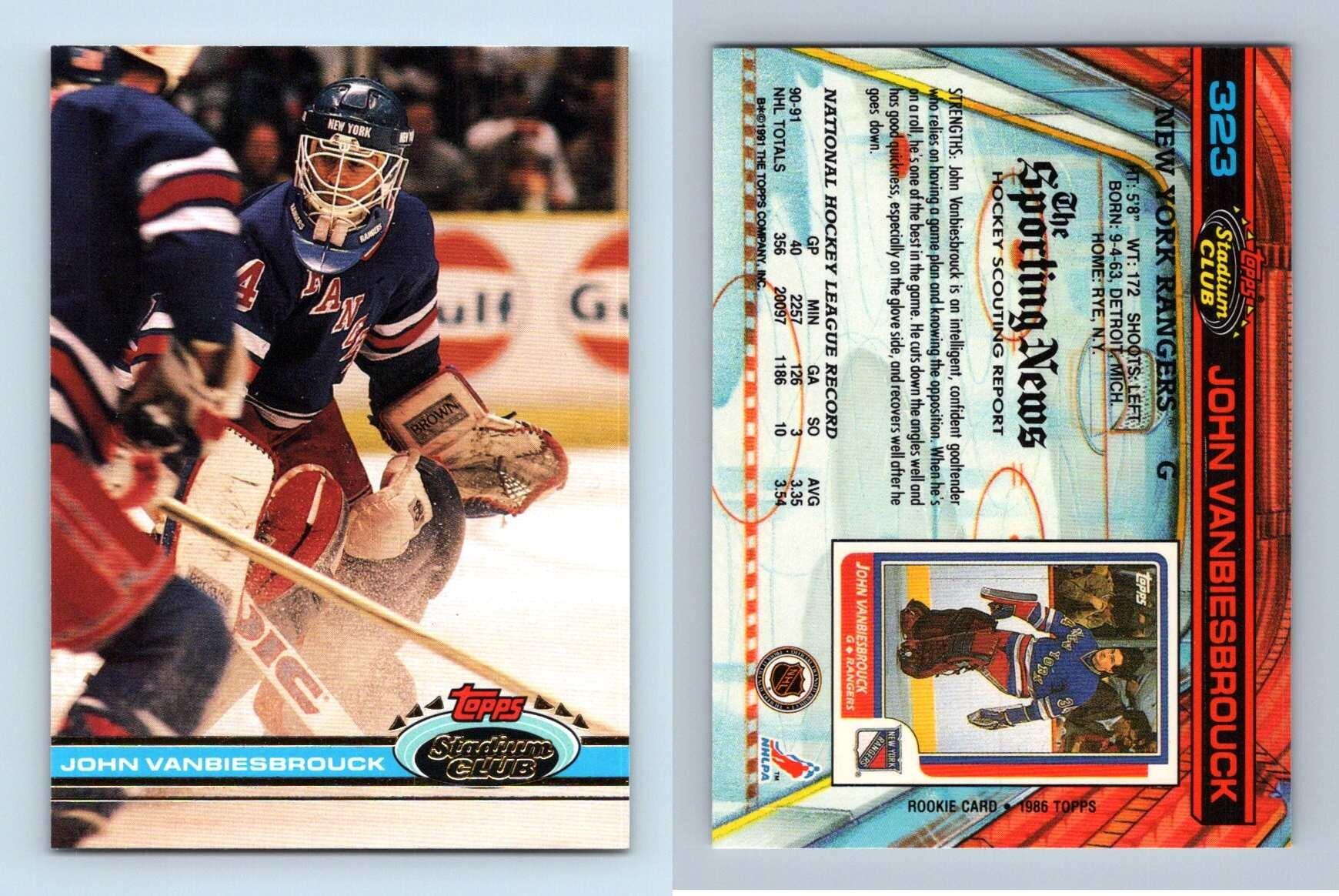 John Vanbiesbrouck - Rangers #323 Stadium Club 1991 Hockey Trading Card