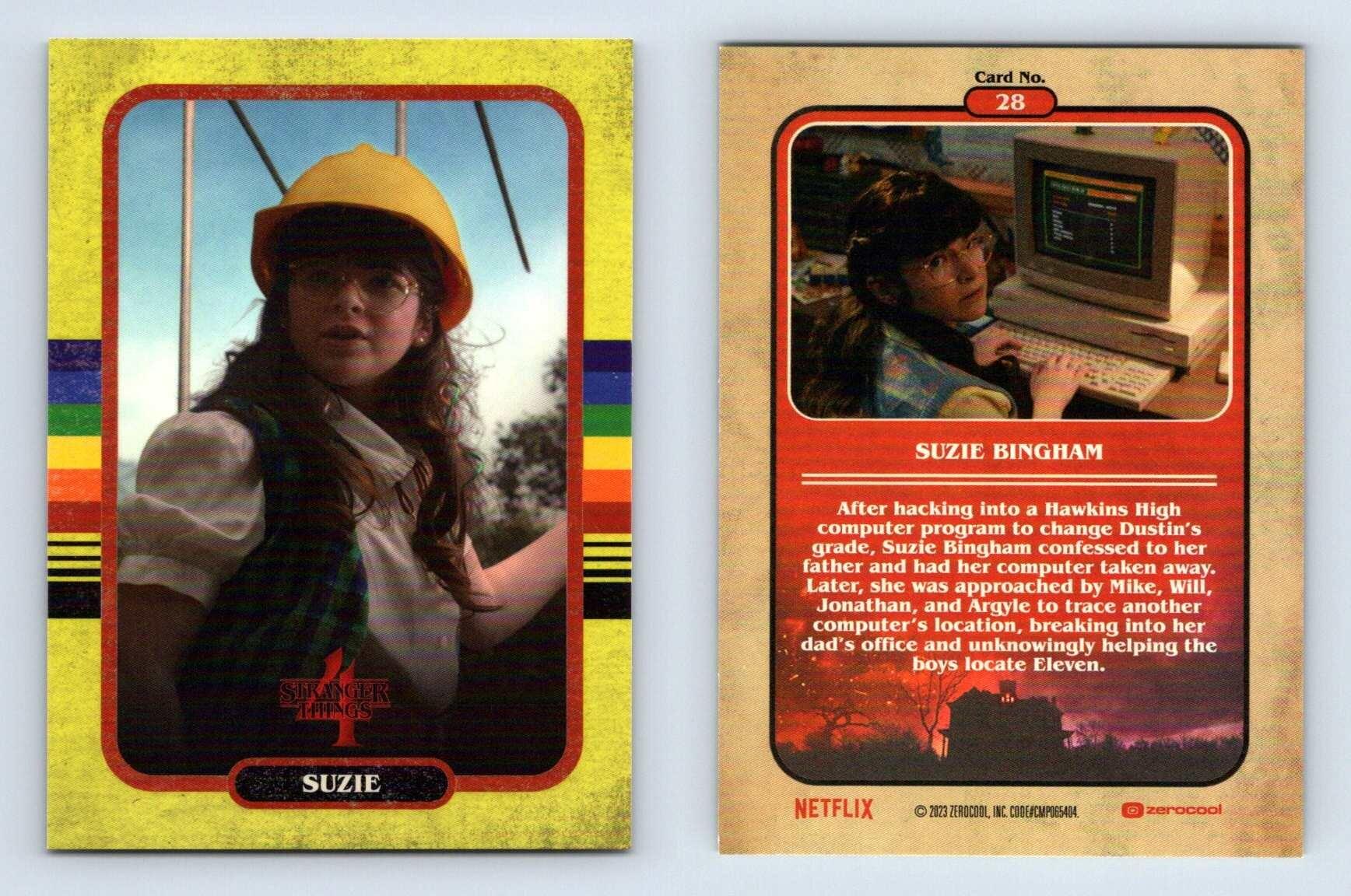 Suzie 28 Stranger Things 4 Zerocool 2023 Yellow Parallel Trading Card
