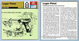WW2 Edito-Service SA 1977 Card 1939-45 Luger Pistol Weapons
