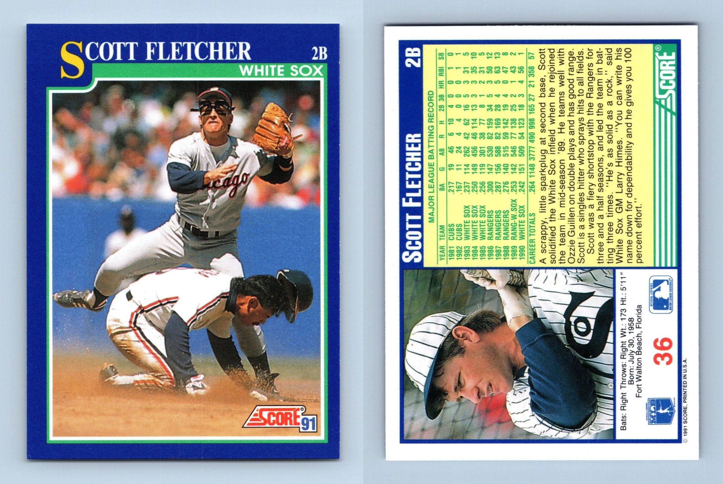 Scott Fletcher White Sox 36 Score 1991 Baseball Trading Card