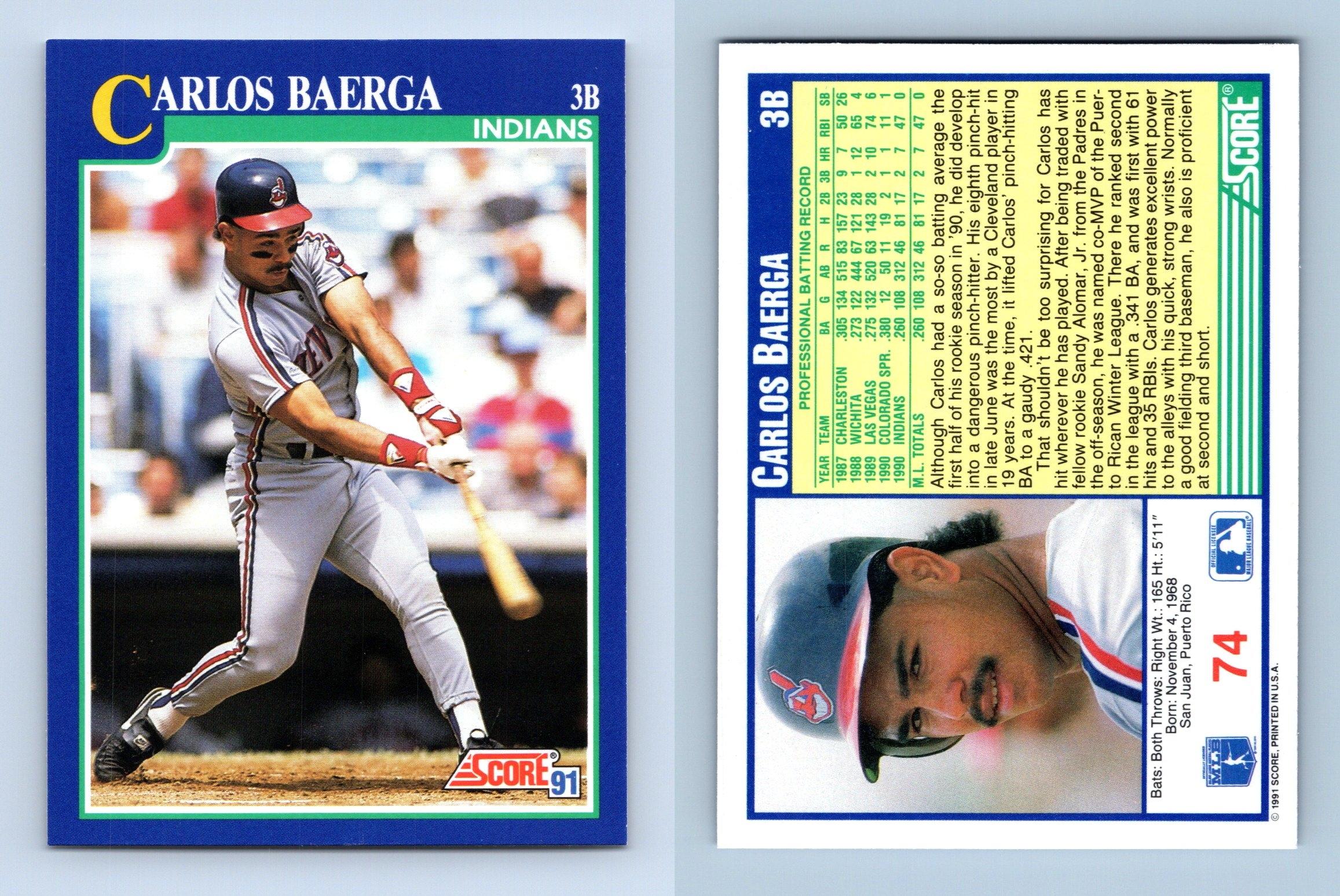 Carlos Baerga - Indians #74 Score 1991 Baseball Trading Card