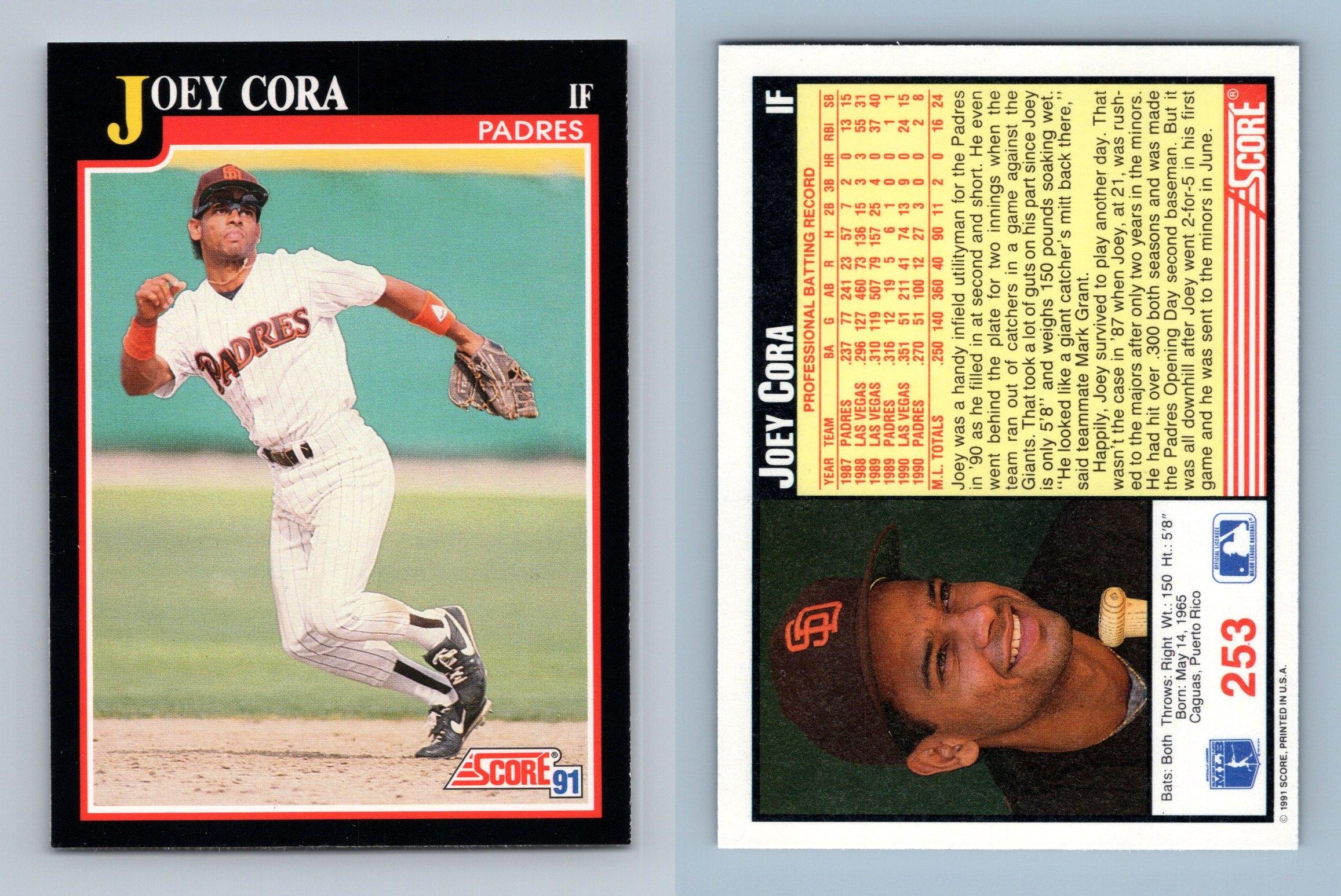 Joey Cora - Padres #253 Score 1991 Baseball Trading Card