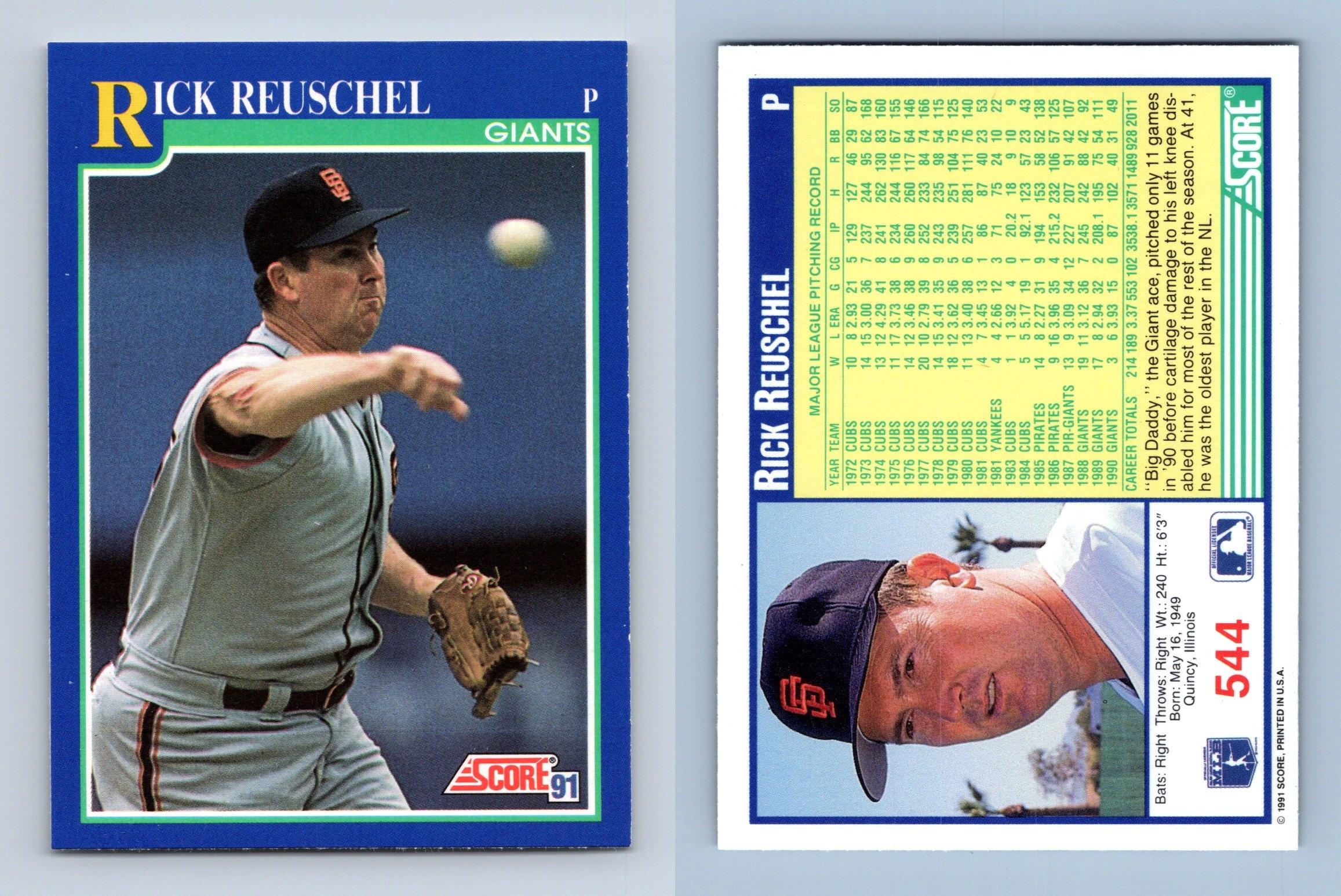 17 Rob Dibble - Cincinnati Reds - 1991 Score Baseball – Isolated Cards