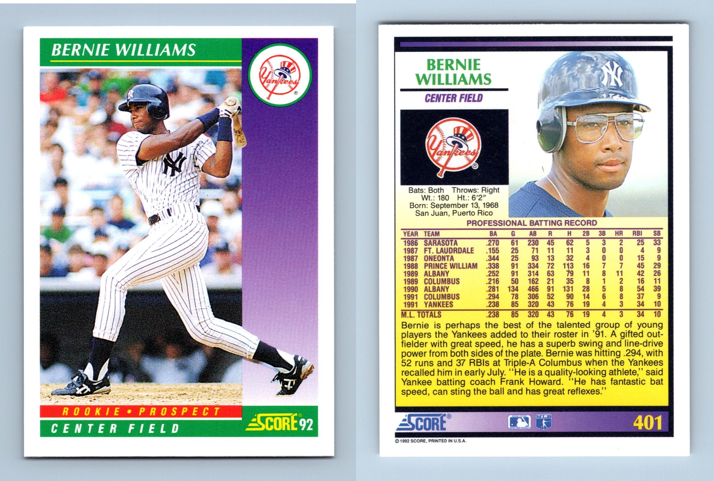 Bernie Williams Baseball Card