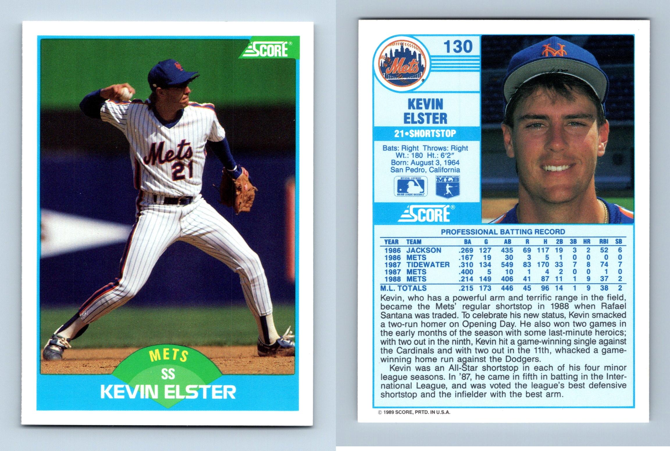 Kevin Elster - Mets #130 Score 1989 Baseball Trading Card