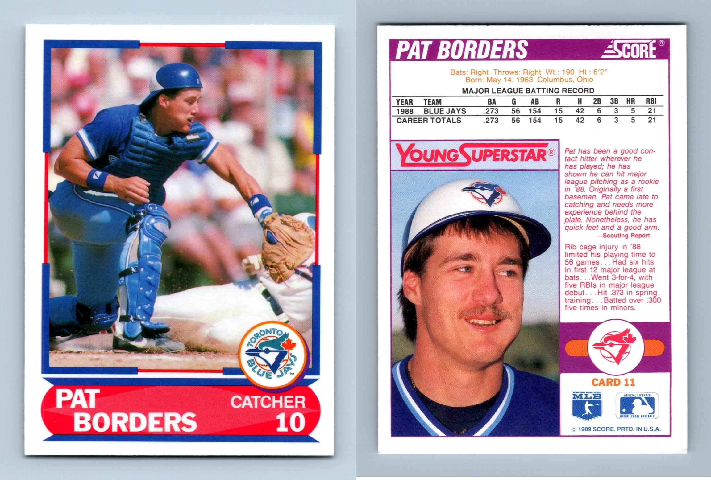 Pat Borders - Blue Jays #11 Score 1989 Young Superstars I Baseball