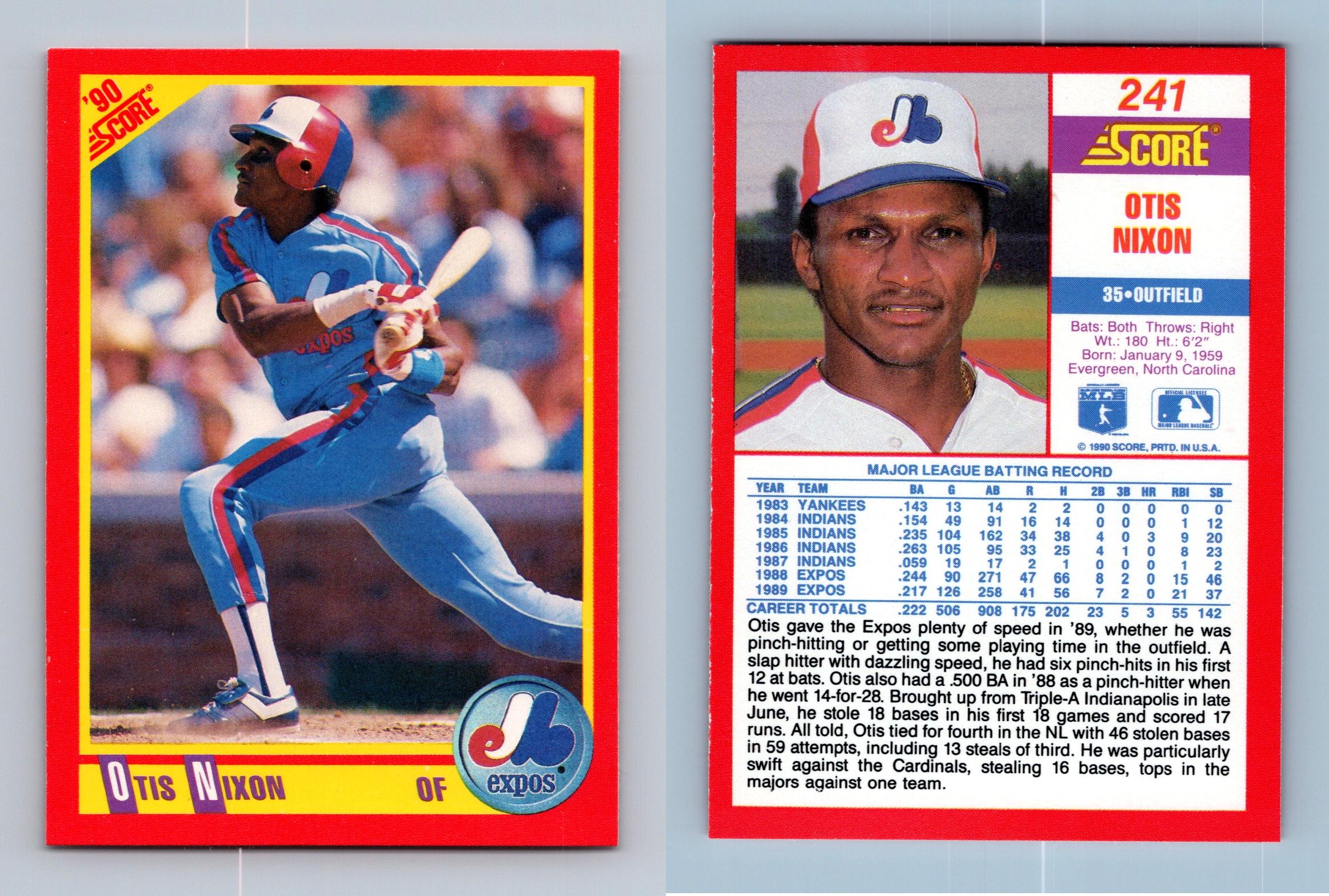 Otis Nixon Signed 1990 Fleer Baseball Card - Montreal Expos – PastPros