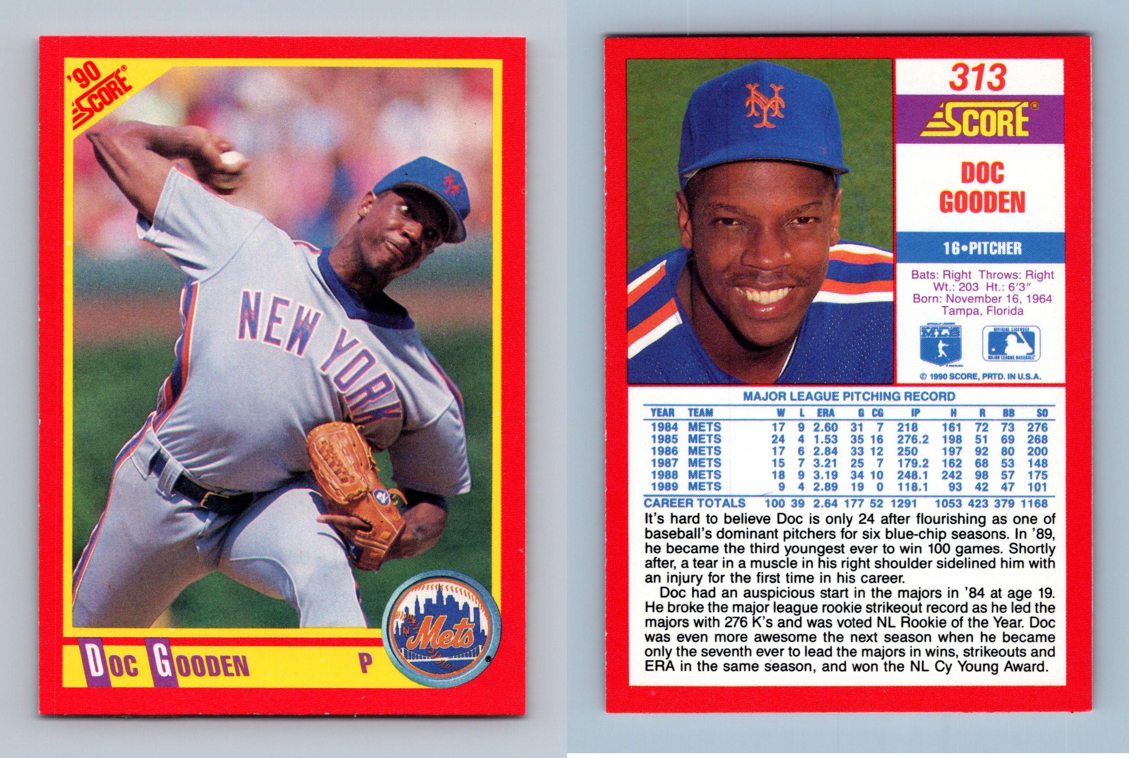 Doc Gooden - Mets #313 Score 1990 Baseball Trading Card