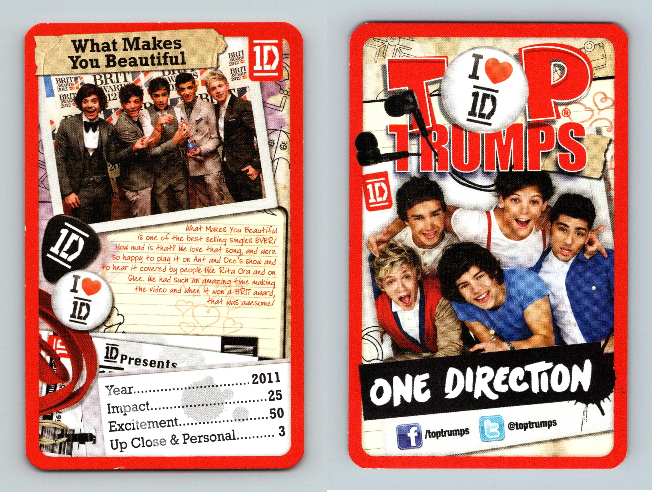 What Makes You Beautiful - One Direction The Journey So Far 1D Top Trumps  Card