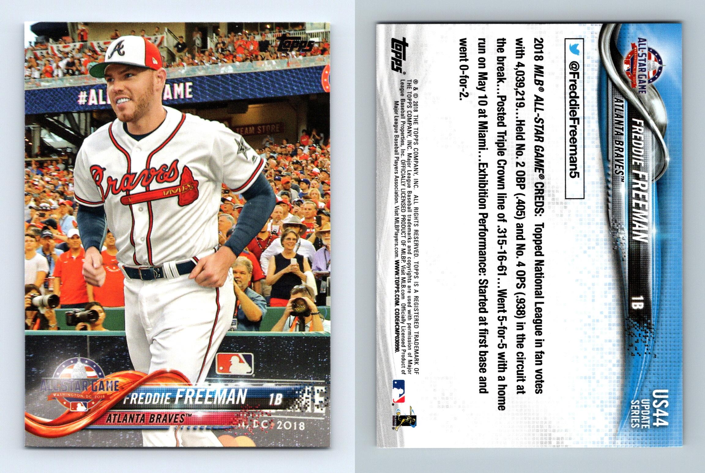 Freddie Freeman - Braves #US44 Topps Baseball 2018 Update Series Trading  Card