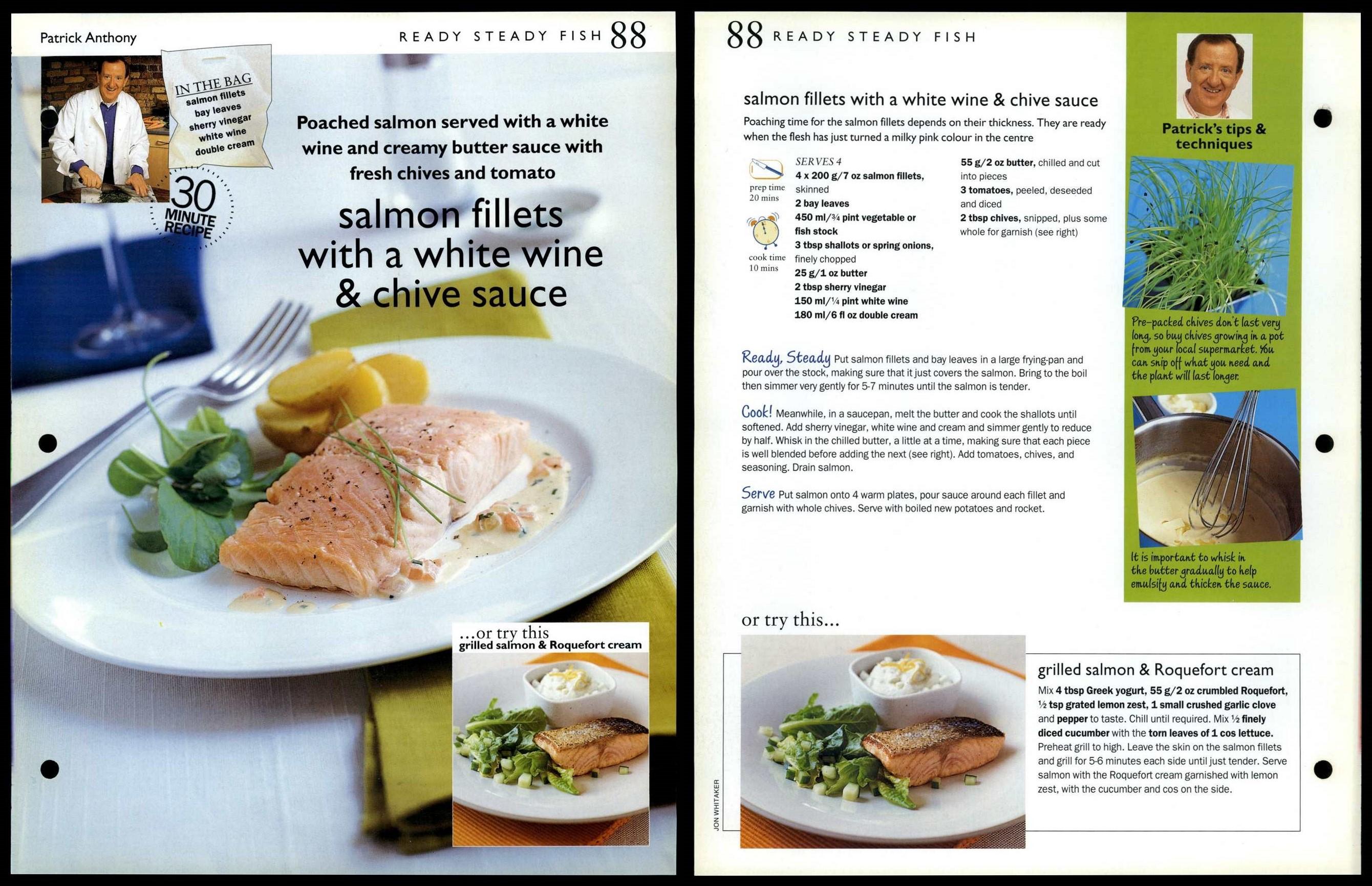 Salmon Fillets + White Wine & Chive Sauce 88 Fish Ready Steady Cook