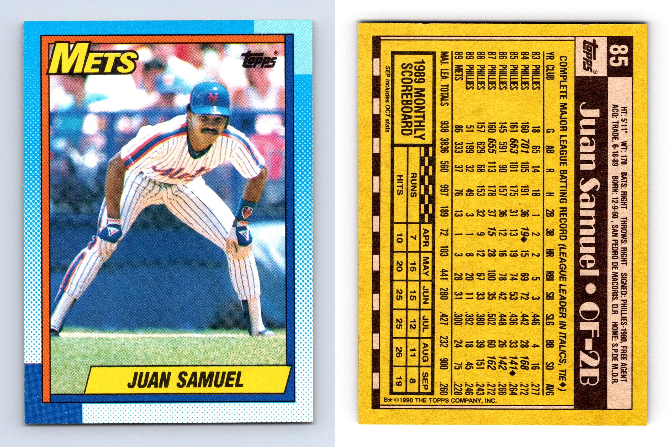 Topps Juan Samuel Baseball Trading Cards