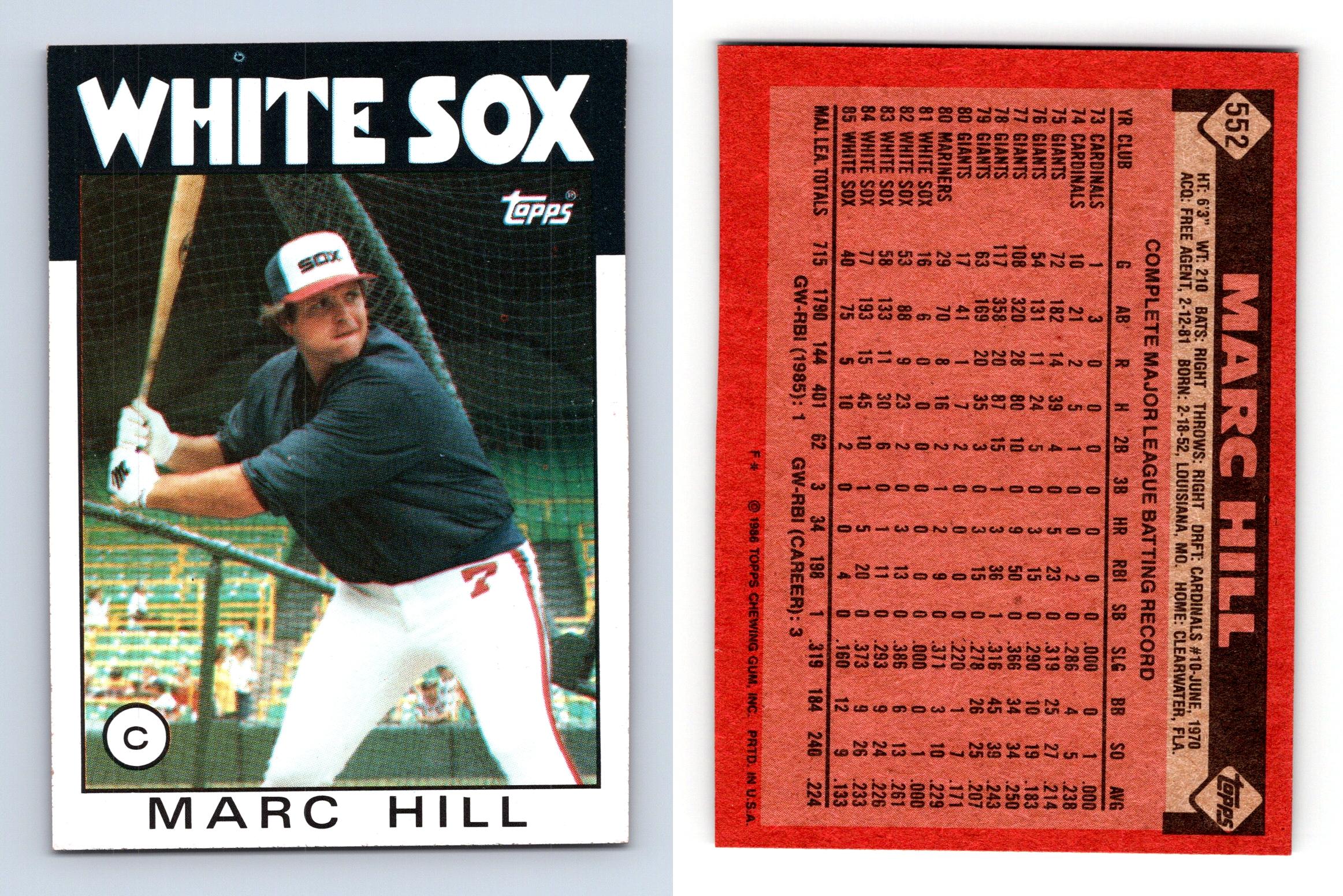 Tim Hulett - White Sox #724 Topps 1986 Baseball Trading Card