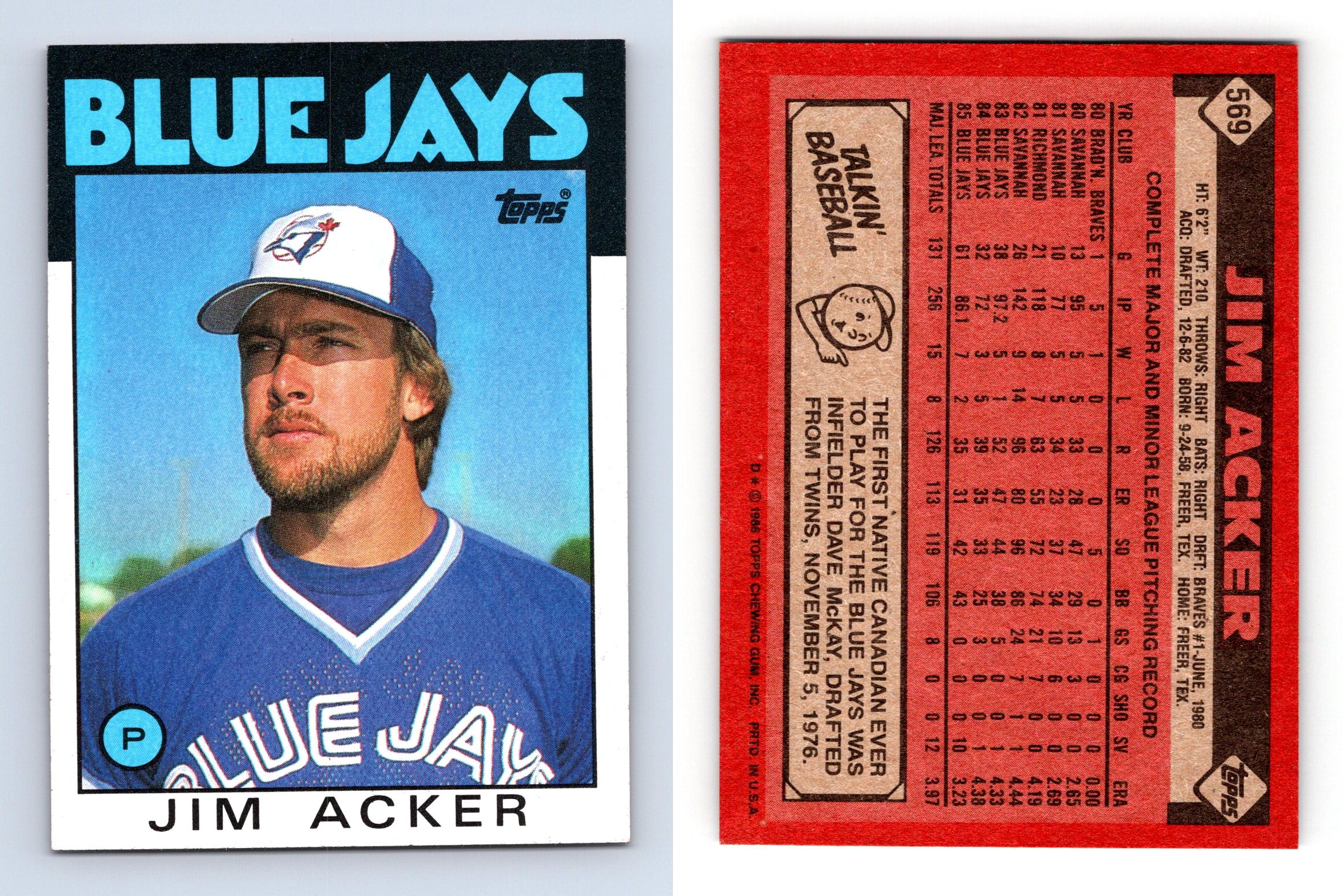 Jimmy Key - Blue Jays #545 Topps 1986 Baseball Trading Card