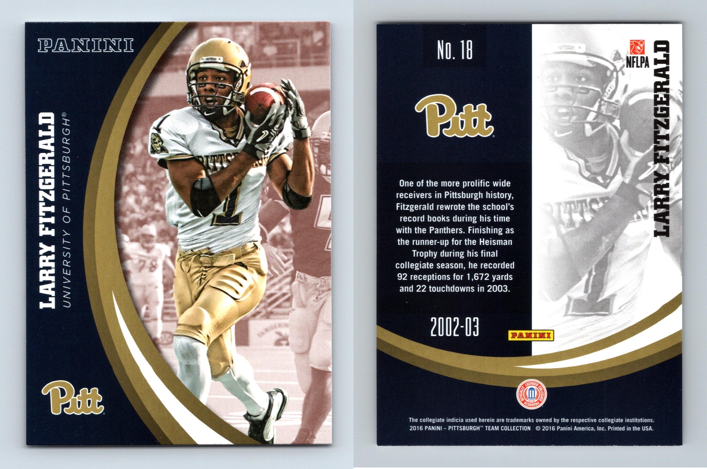 Larry Fitzgerald #18 Pittsburgh Panthers Collegiate 2016 Panini Trading Card