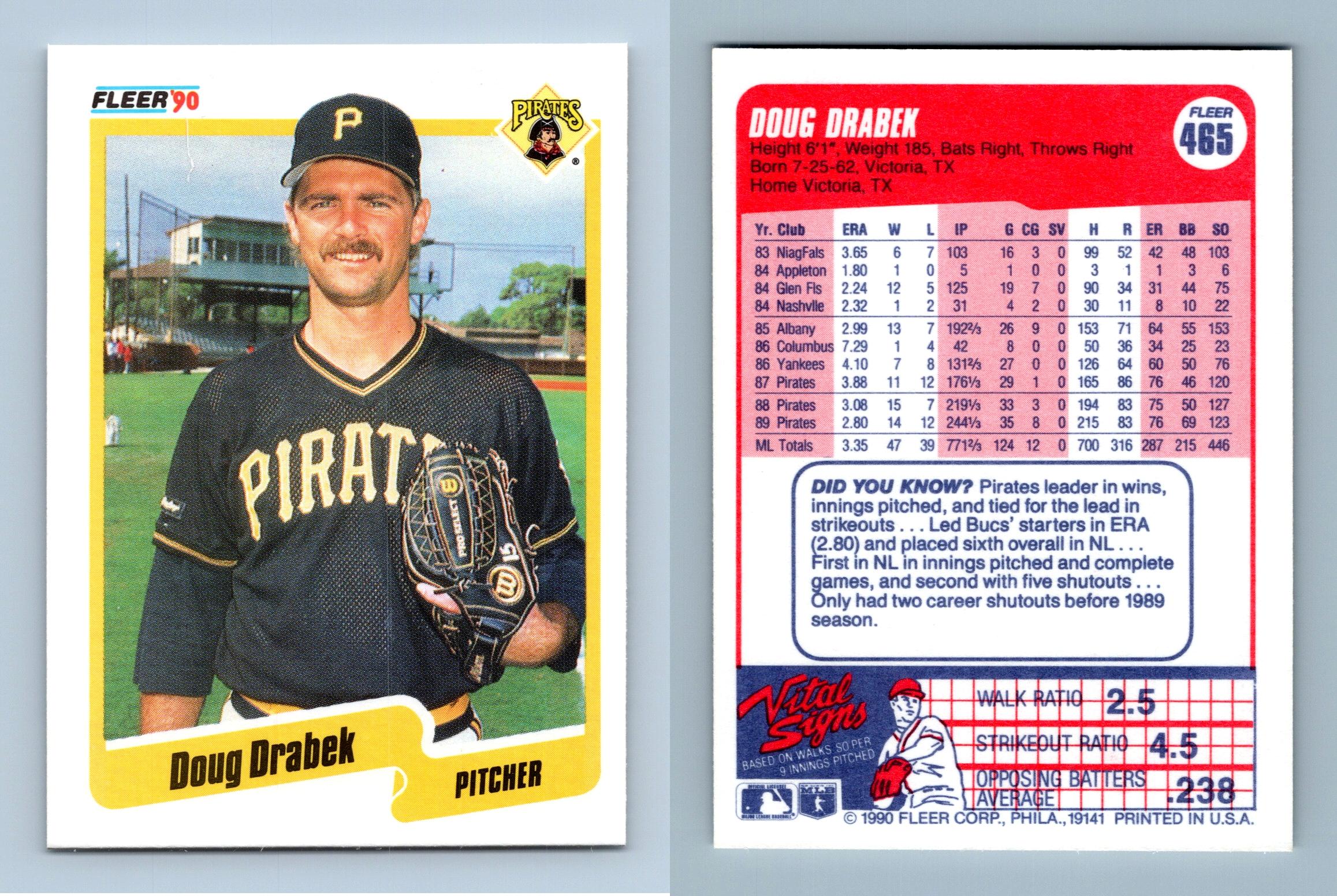  1990 Fleer Baseball Card #465 Doug Drabek