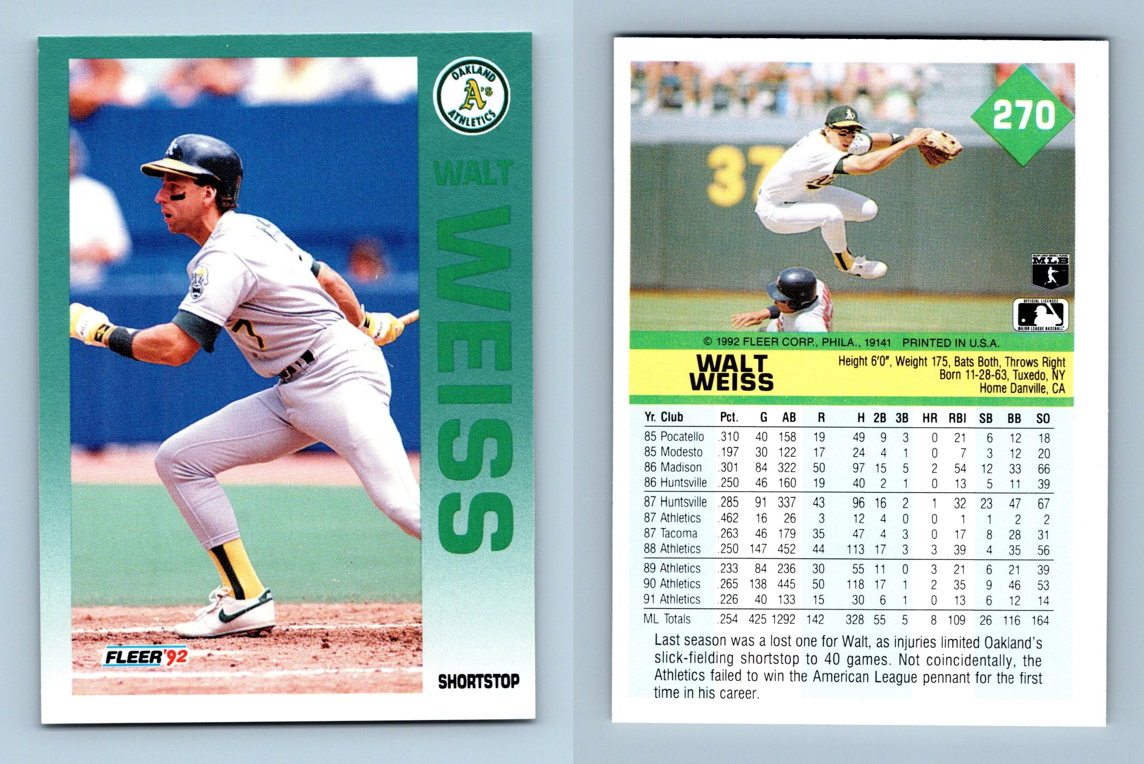 Walt Weiss Baseball Trading Cards