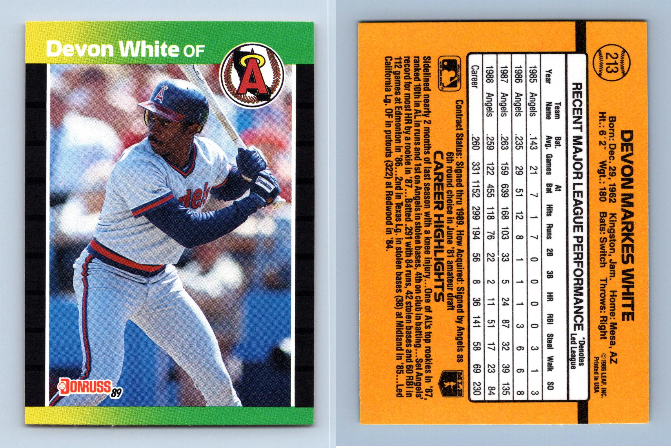 Devon White - Angels #213 Donruss 1989 Baseball Trading Card