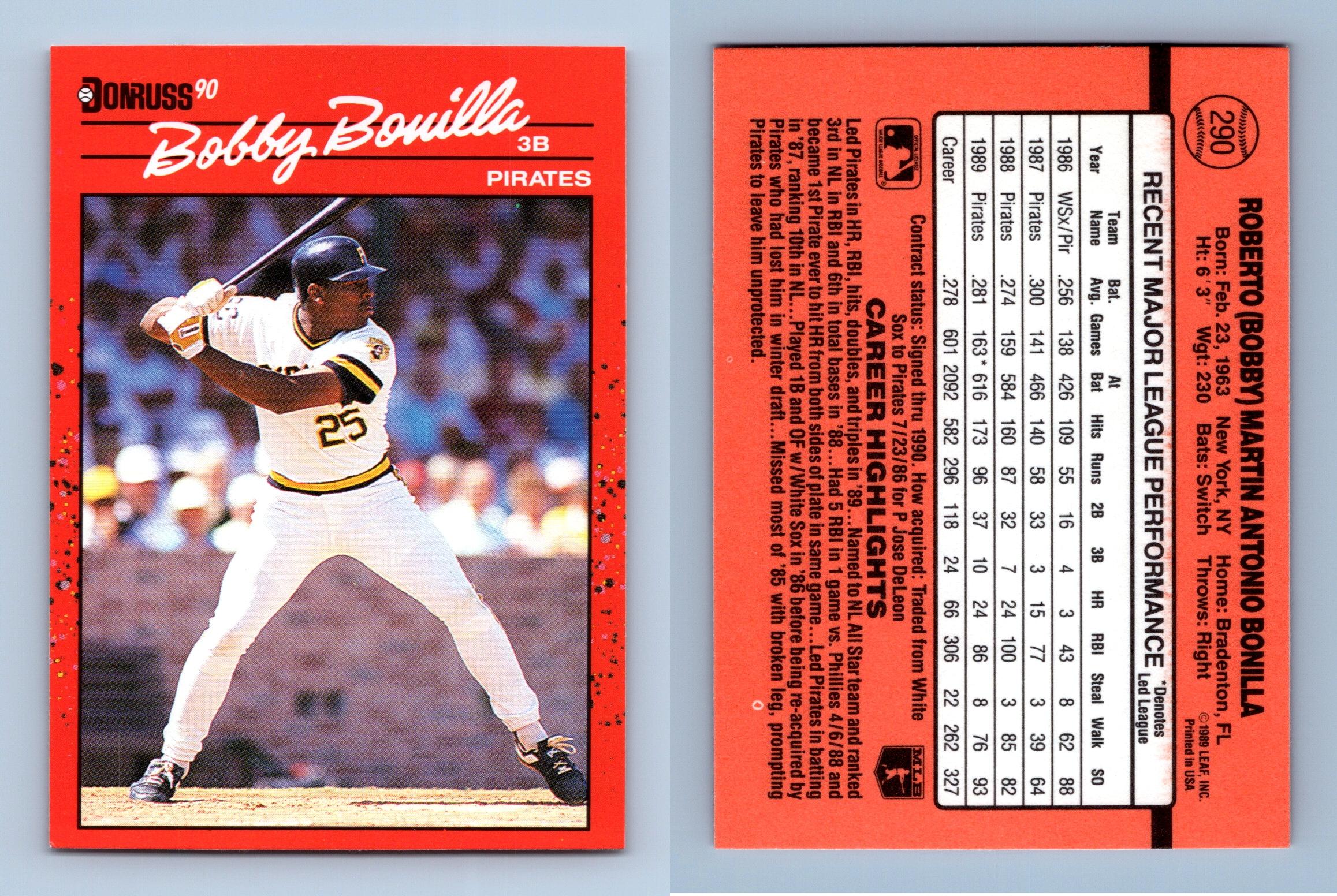 Bobby Bonilla - Pirates #290 Donruss 1990 Baseball Trading Card