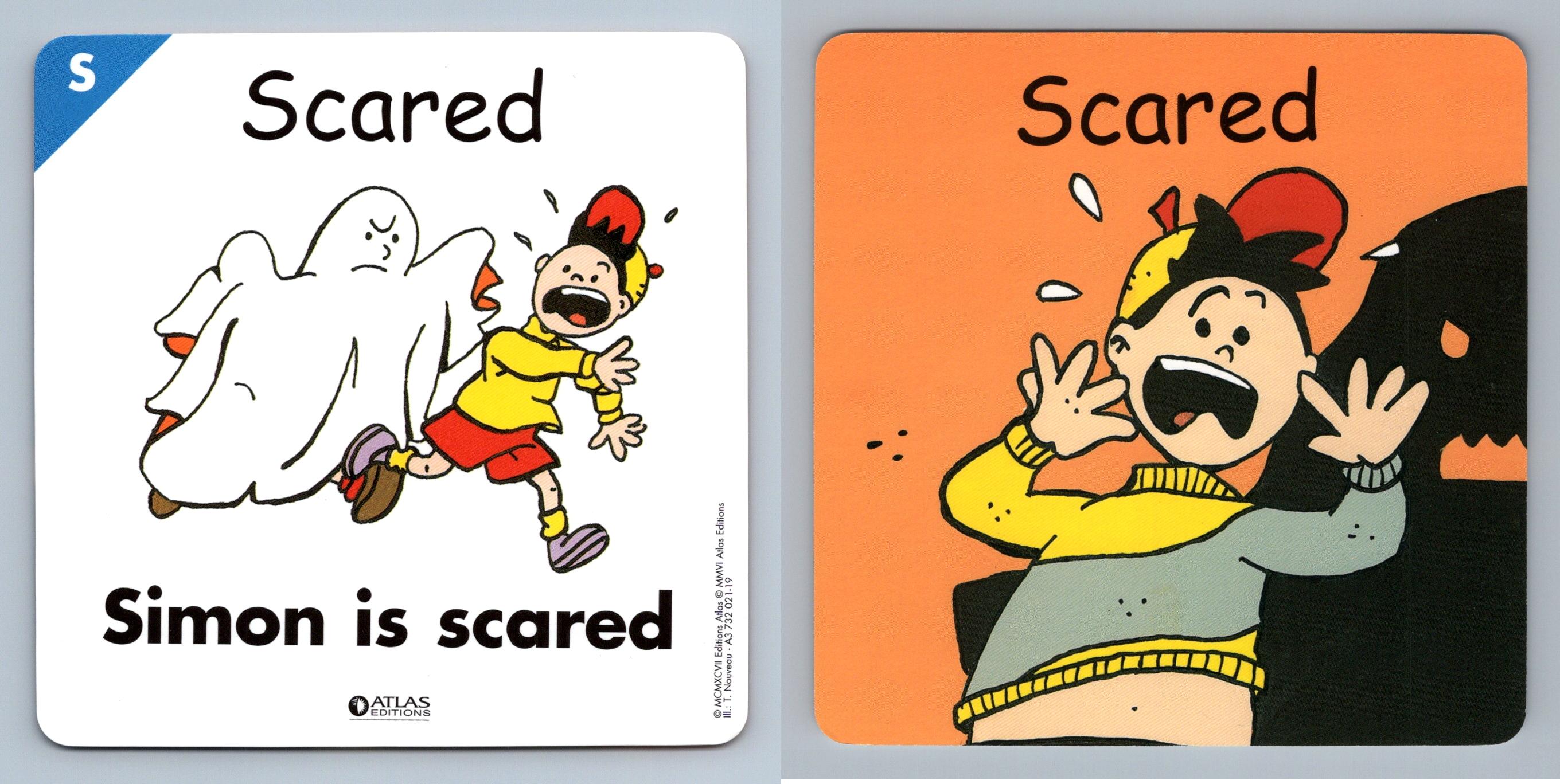 Scared - S - Atlas Editions Play & Learn Flash Card