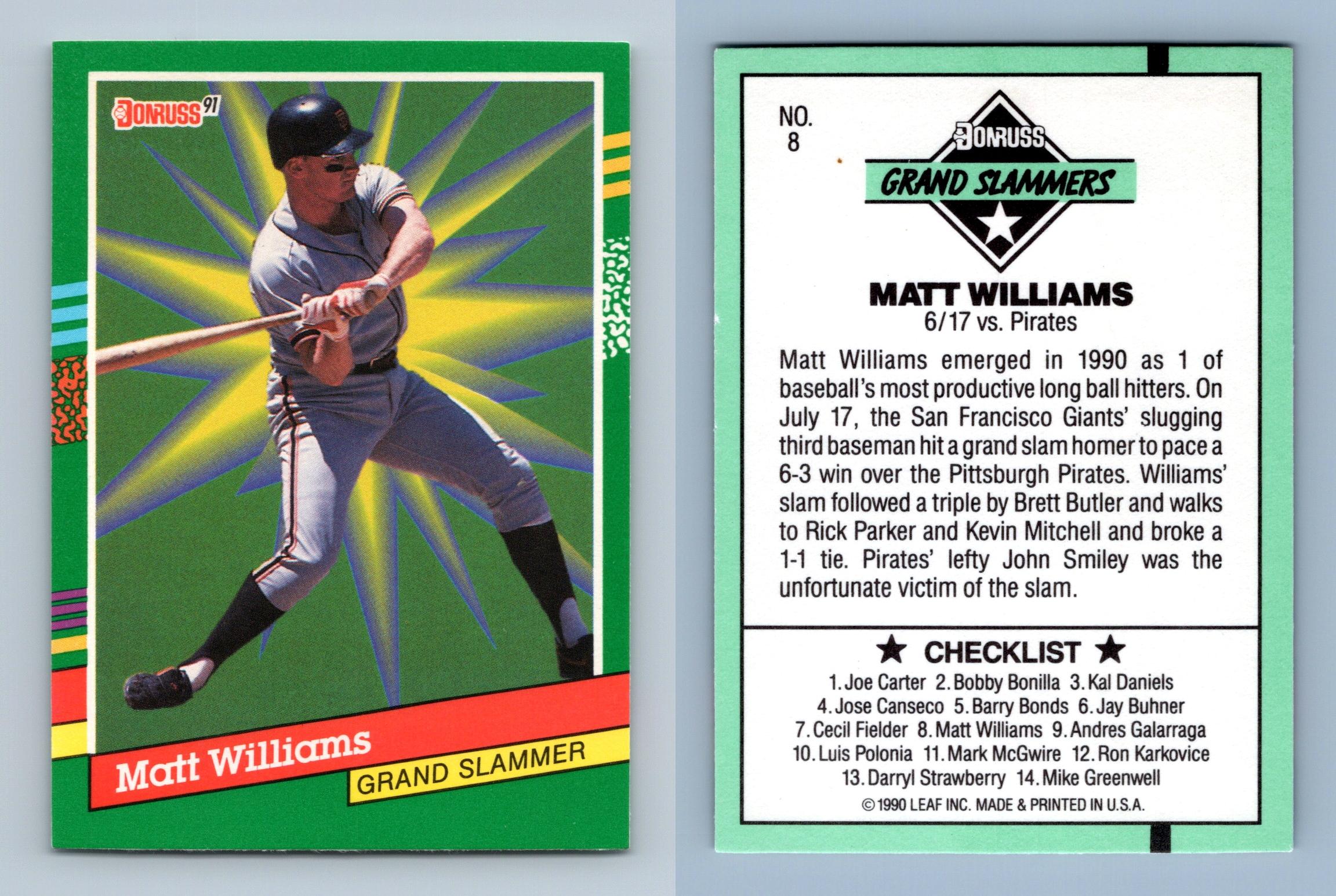 1991 Matt Williams Baseball Card 