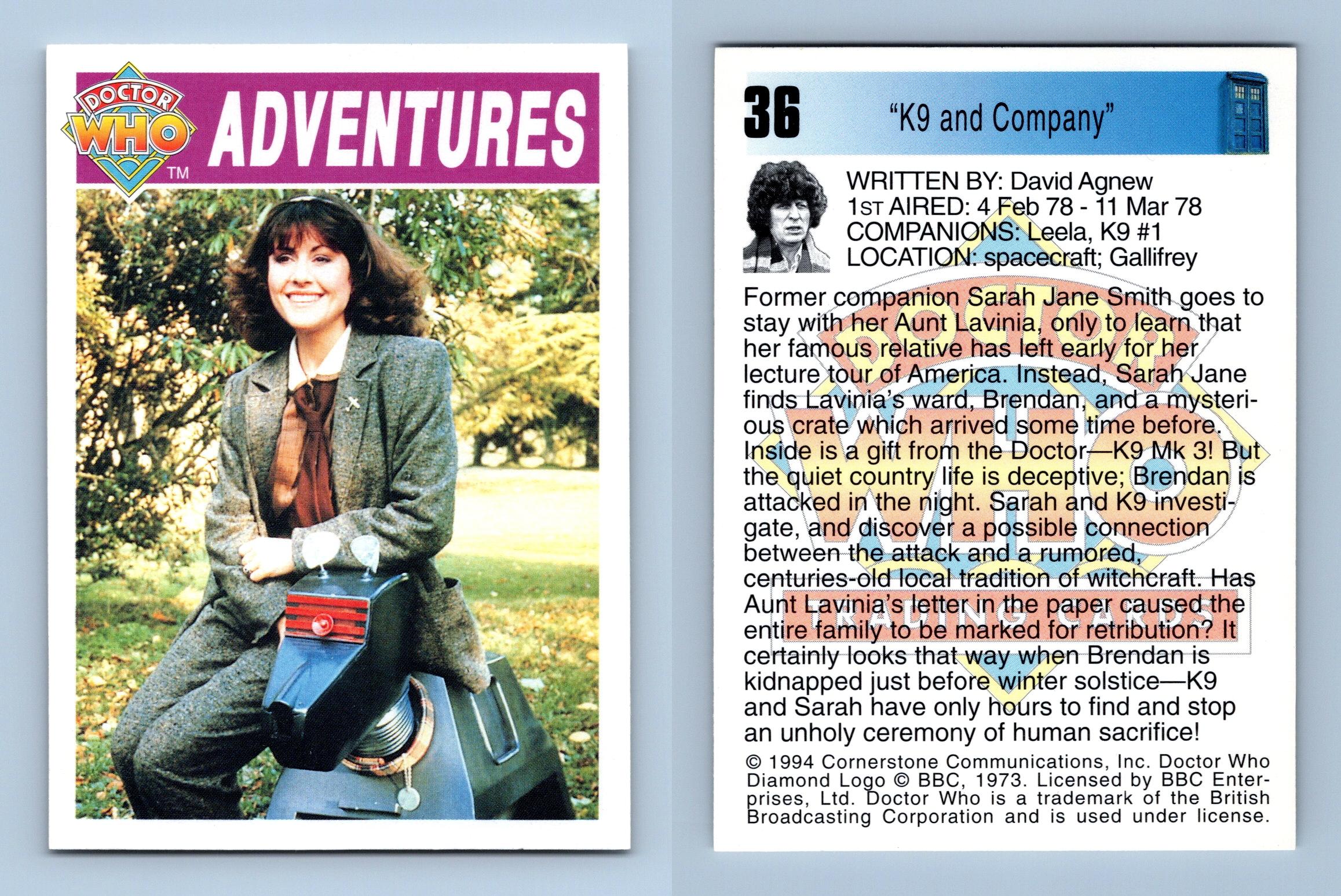 "K9 & Company" 36 Doctor Who Series 1 Cornerstone 1994 Trading Card