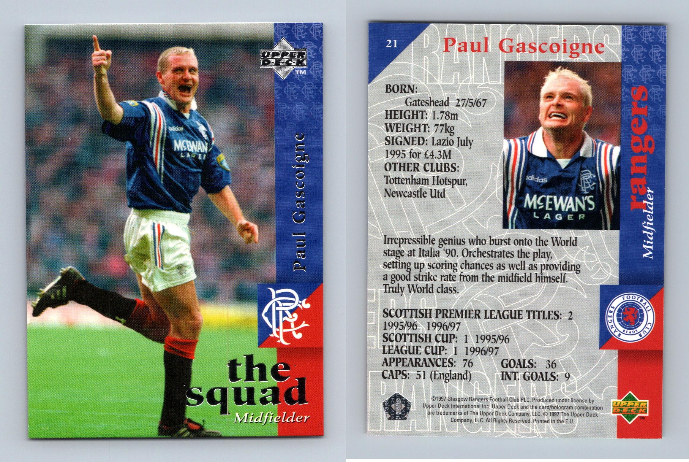 Card T: Glasgow Rangers 1997 / Glasgow Rangers 1972 - Upper Deck Glasgow  Rangers FC 1997-1998 