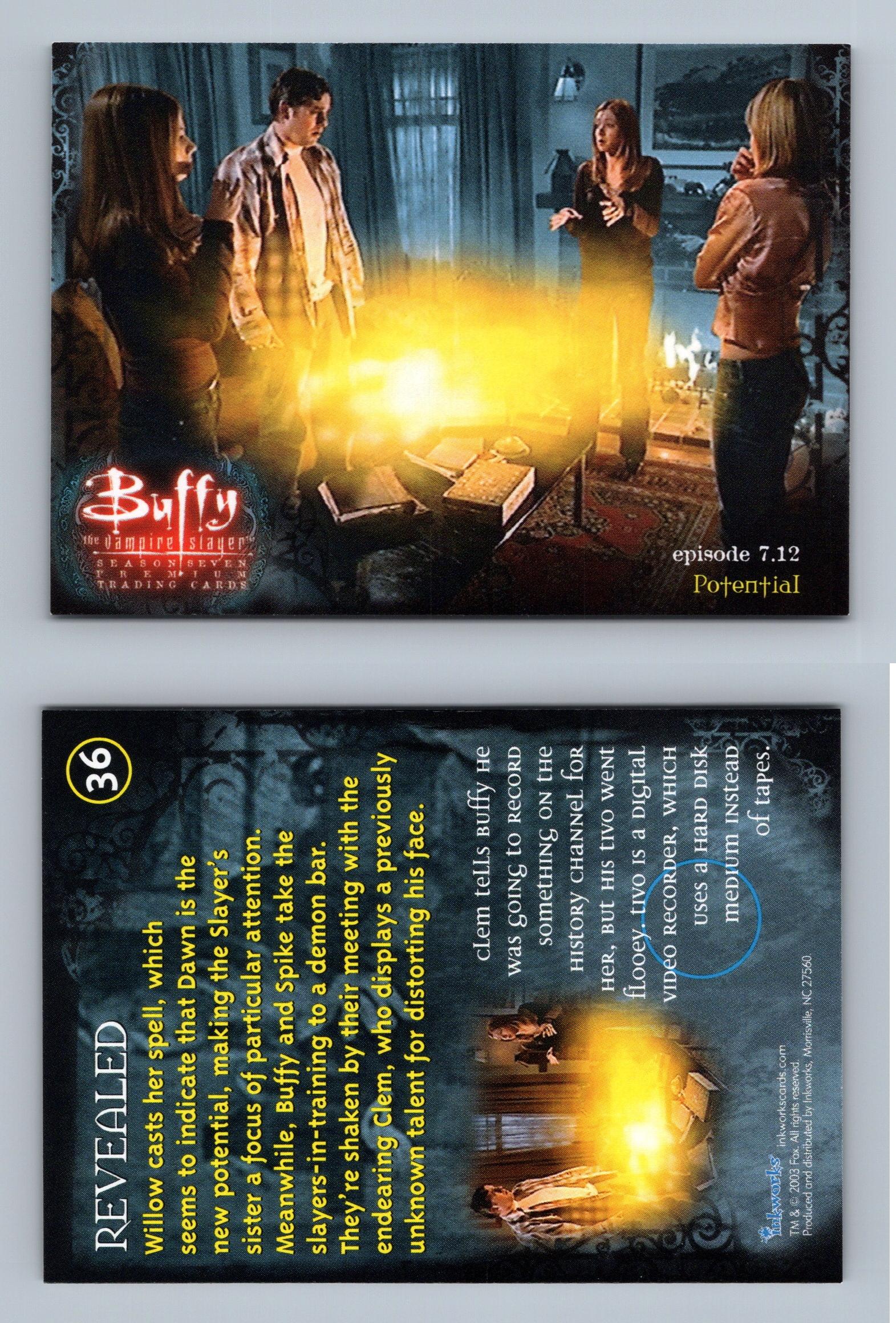 Revealed 36 Buffy The Vampire Slayer Season 7 Inkworks Trading Card