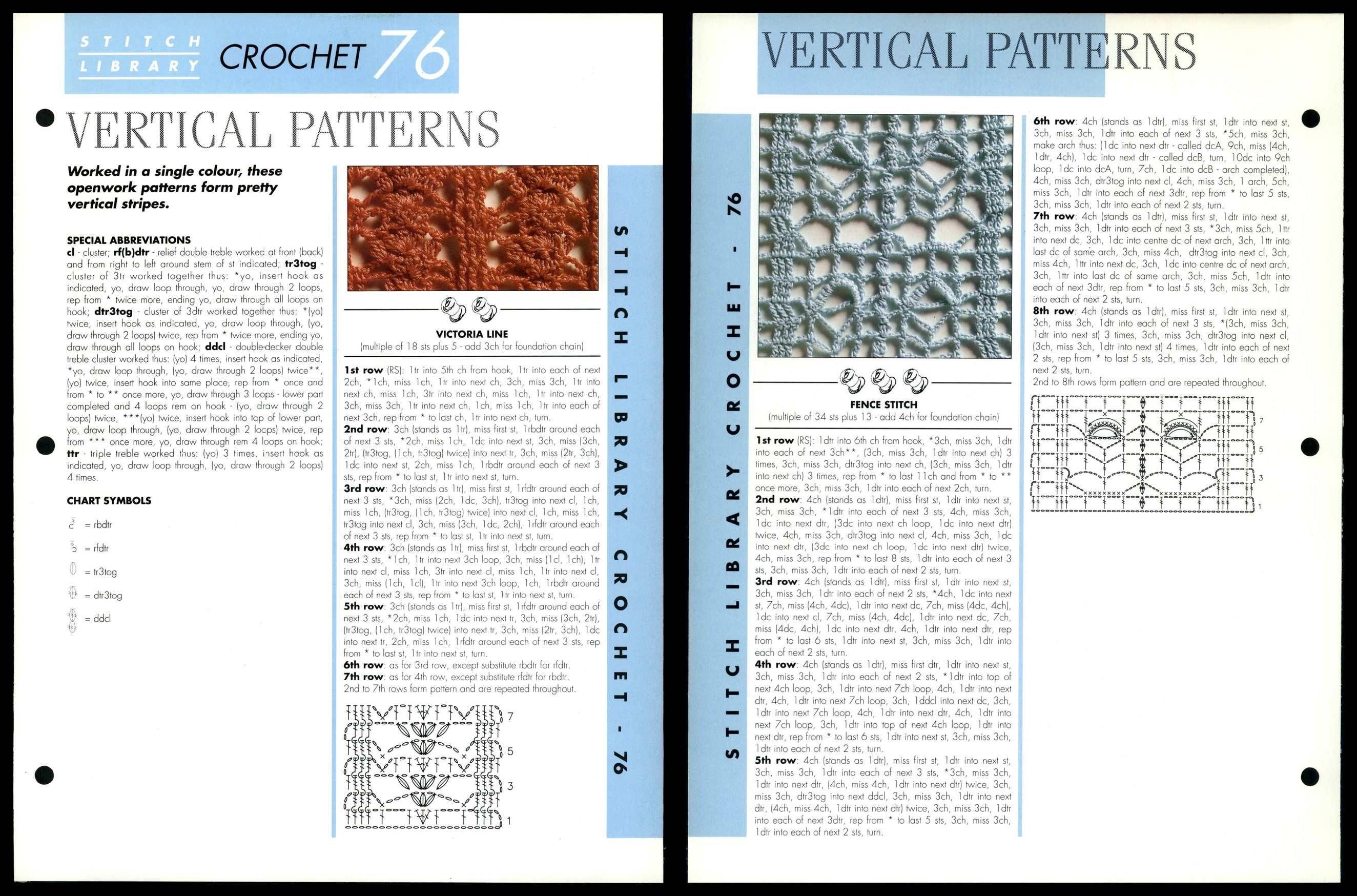 Vertical Patterns #76 Creative Needles Stitch Library Crochet Pattern