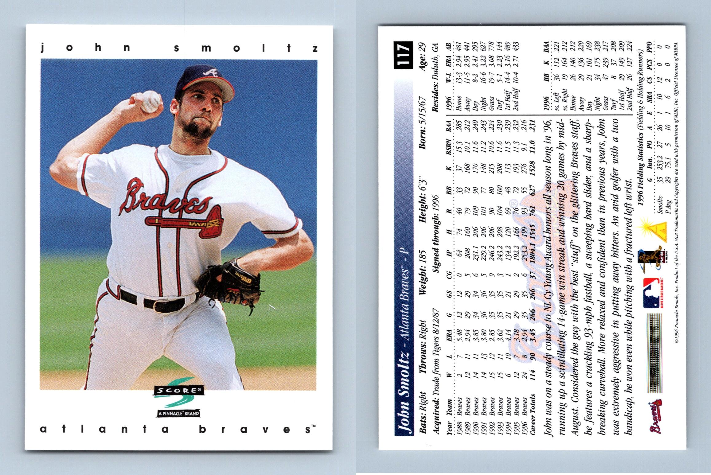 John Smoltz - Braves #117 Score 1997 Baseball Trading Card