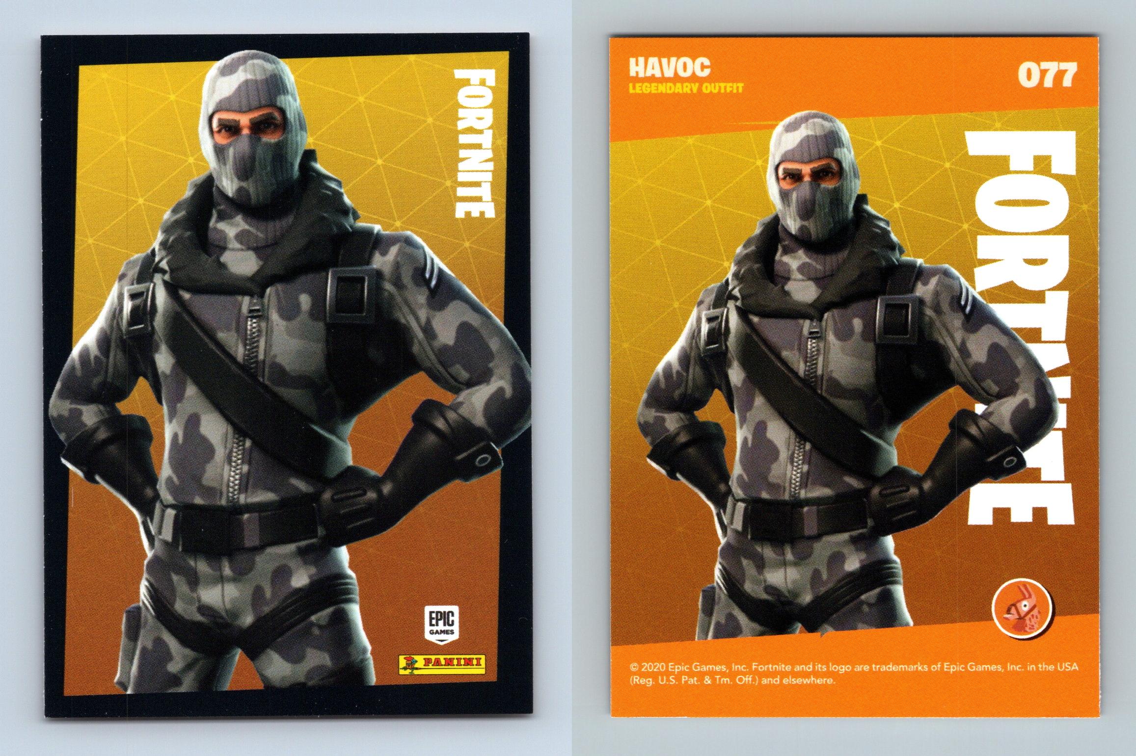 Havoc 77 Fortnite Reloaded 2020 Panini Legendary Outfit Trading Card 2884