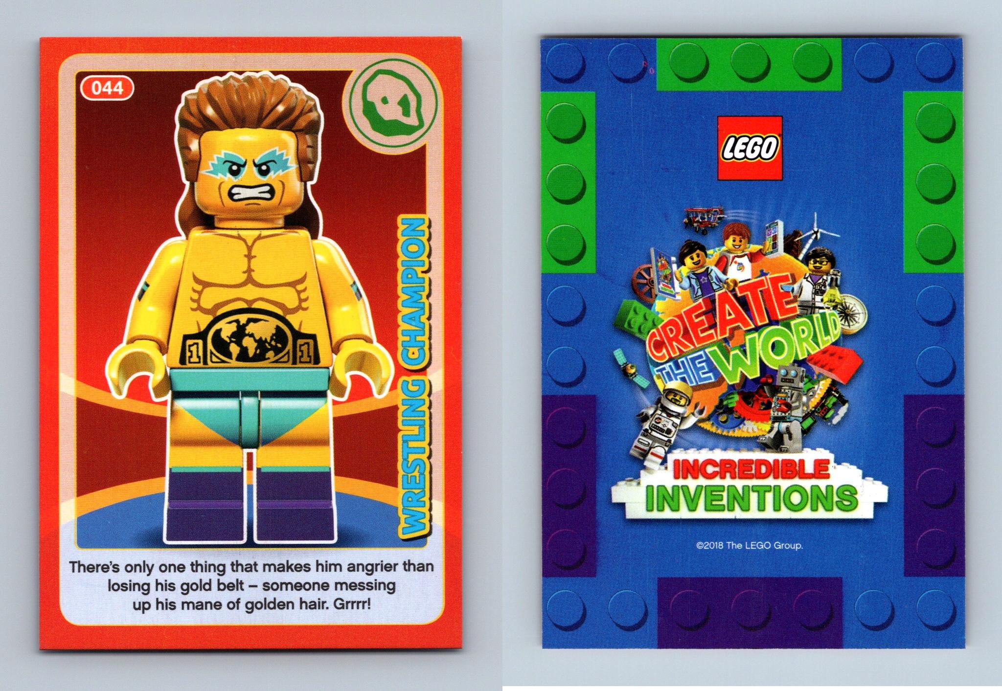 Wrestling Champion #44 Lego Create The World 2018 Sainsbury's Trading Card - Picture 1 of 3