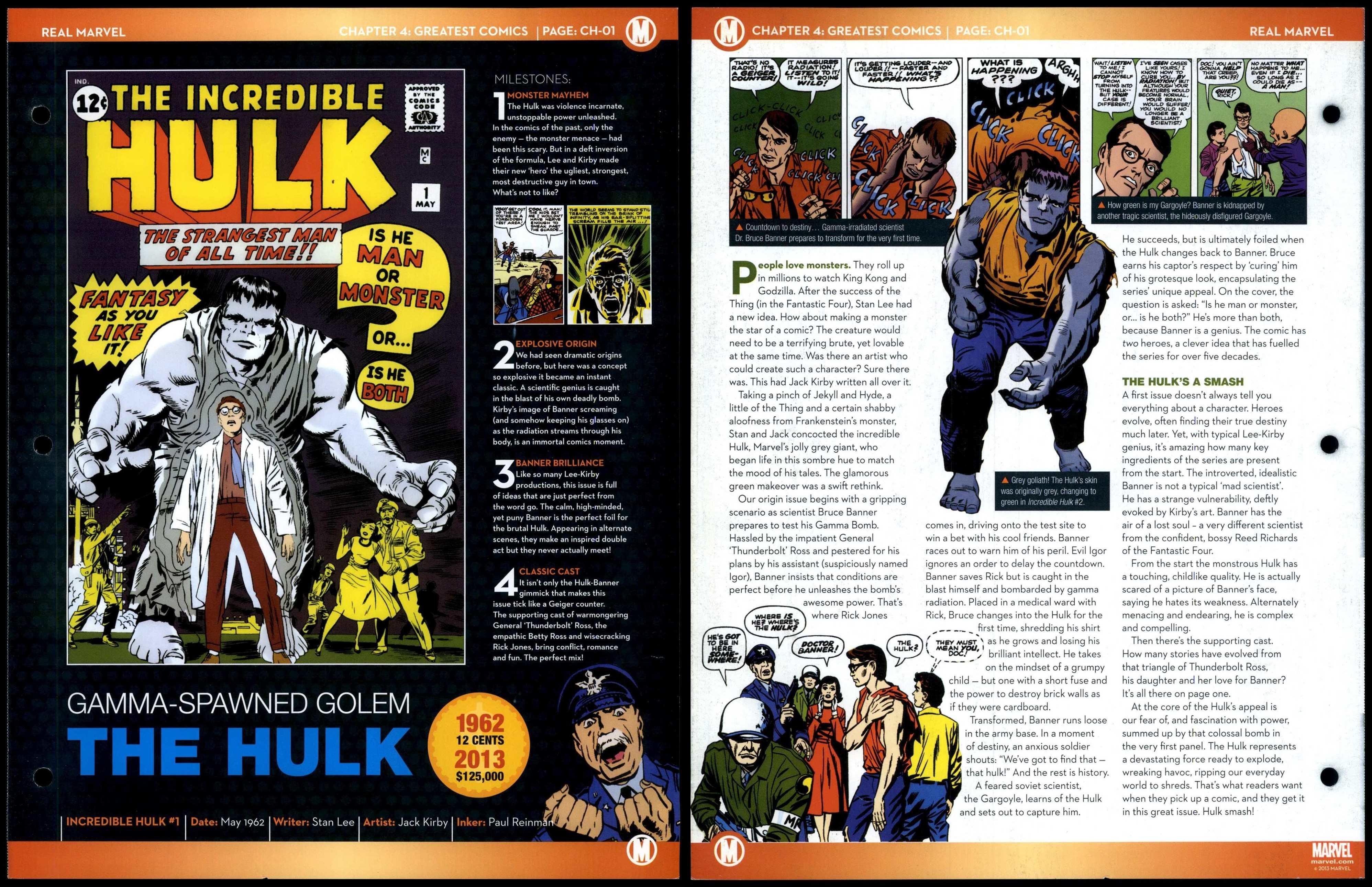 The Incredible Hulk Ch Greatest Comics Real Marvel Fact File Page