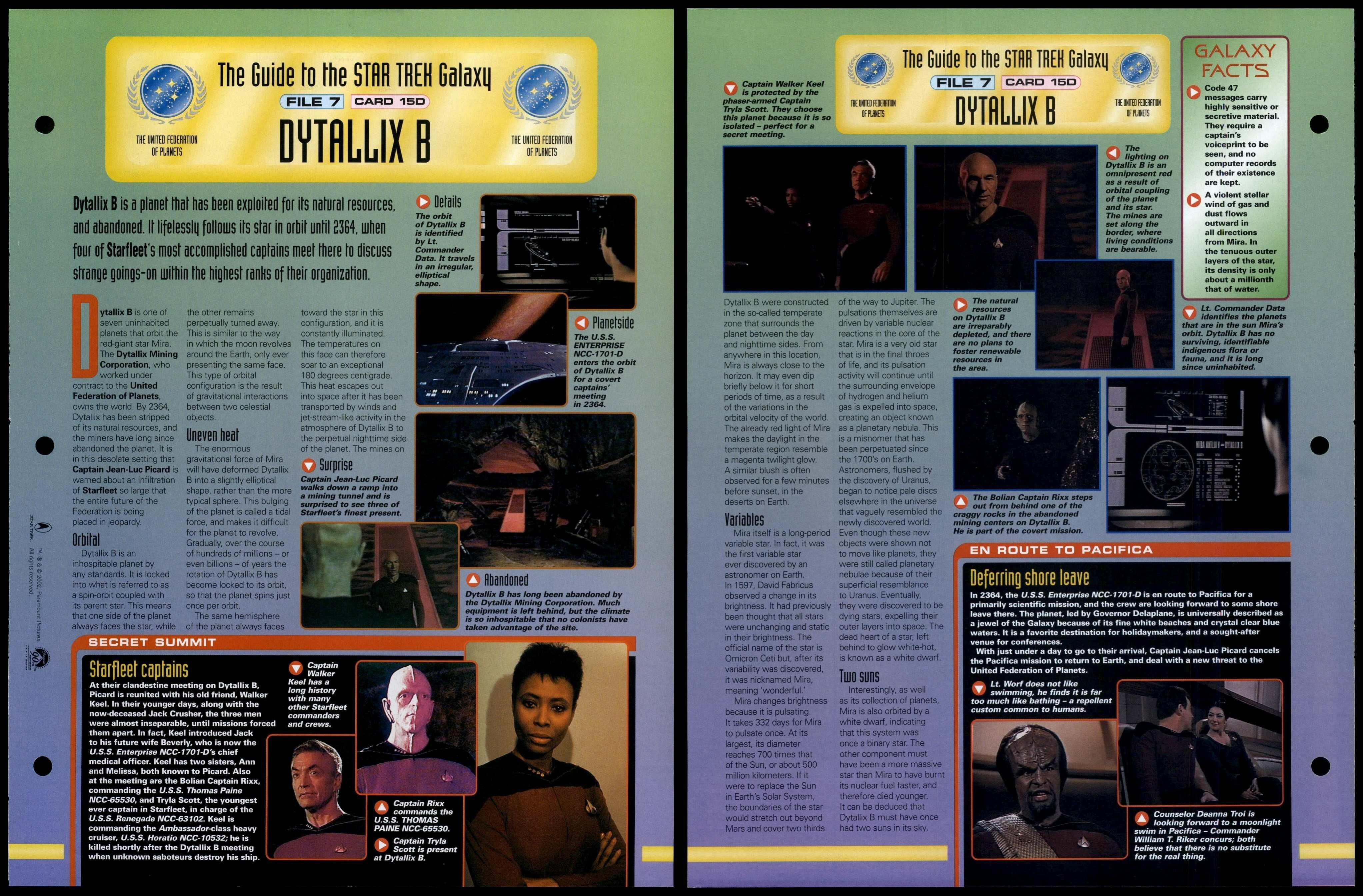 Dytallix B - Federation Of Planets - Star Trek Fact File Page