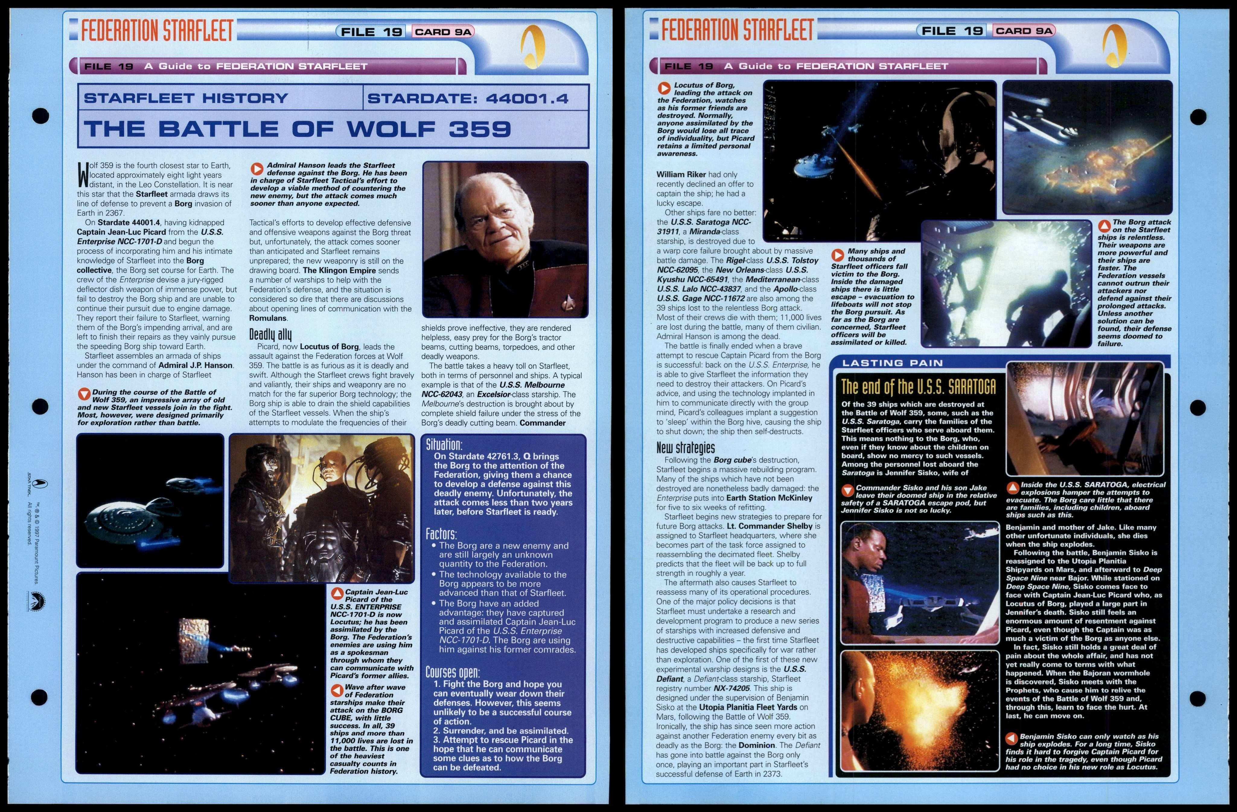 The Battle Of Wolf 359 Guide Federation Starfleet Star Trek Fact File Page 