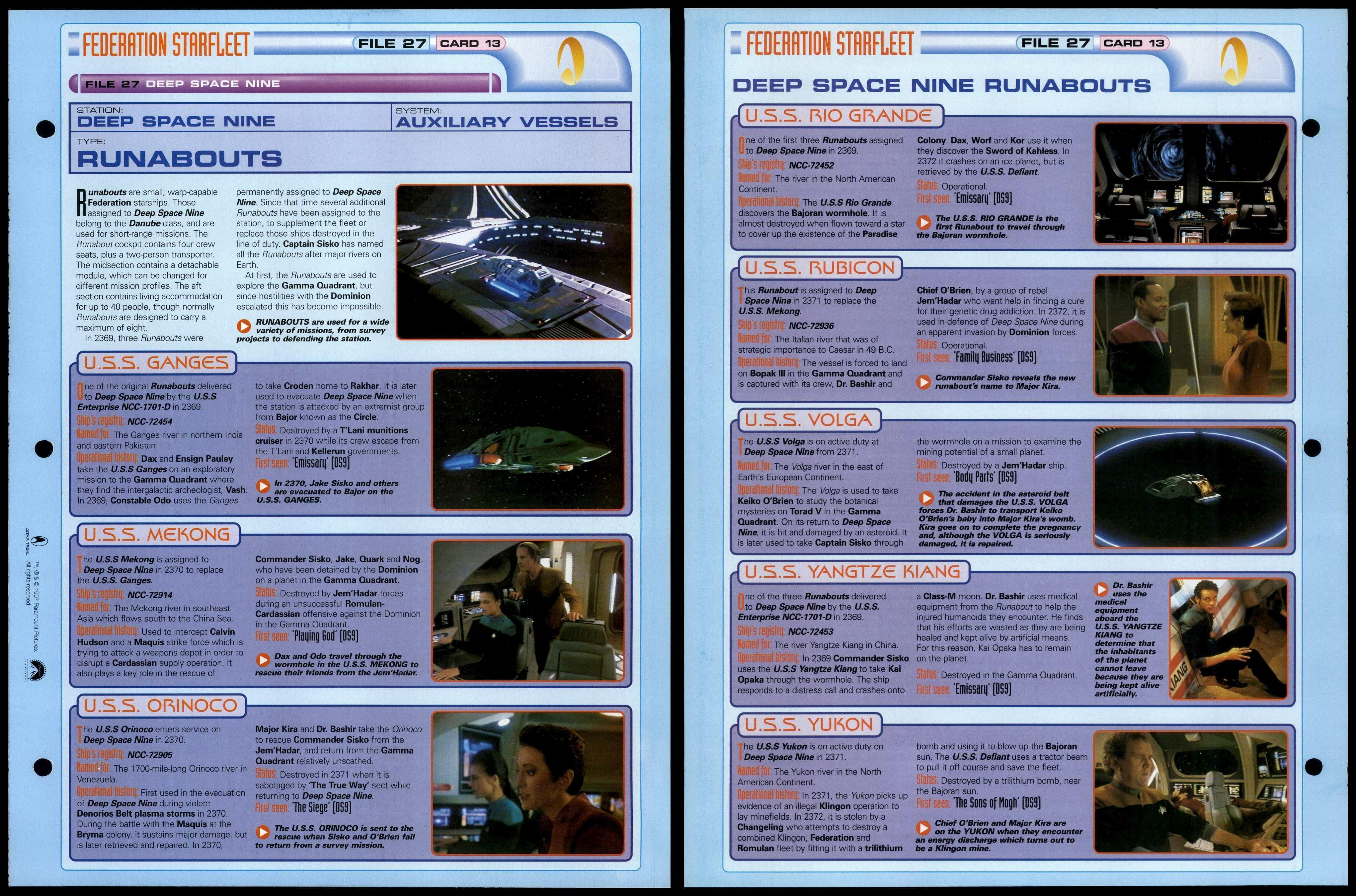 Runabouts - Deep Space Nine - Star Trek Fact File Page