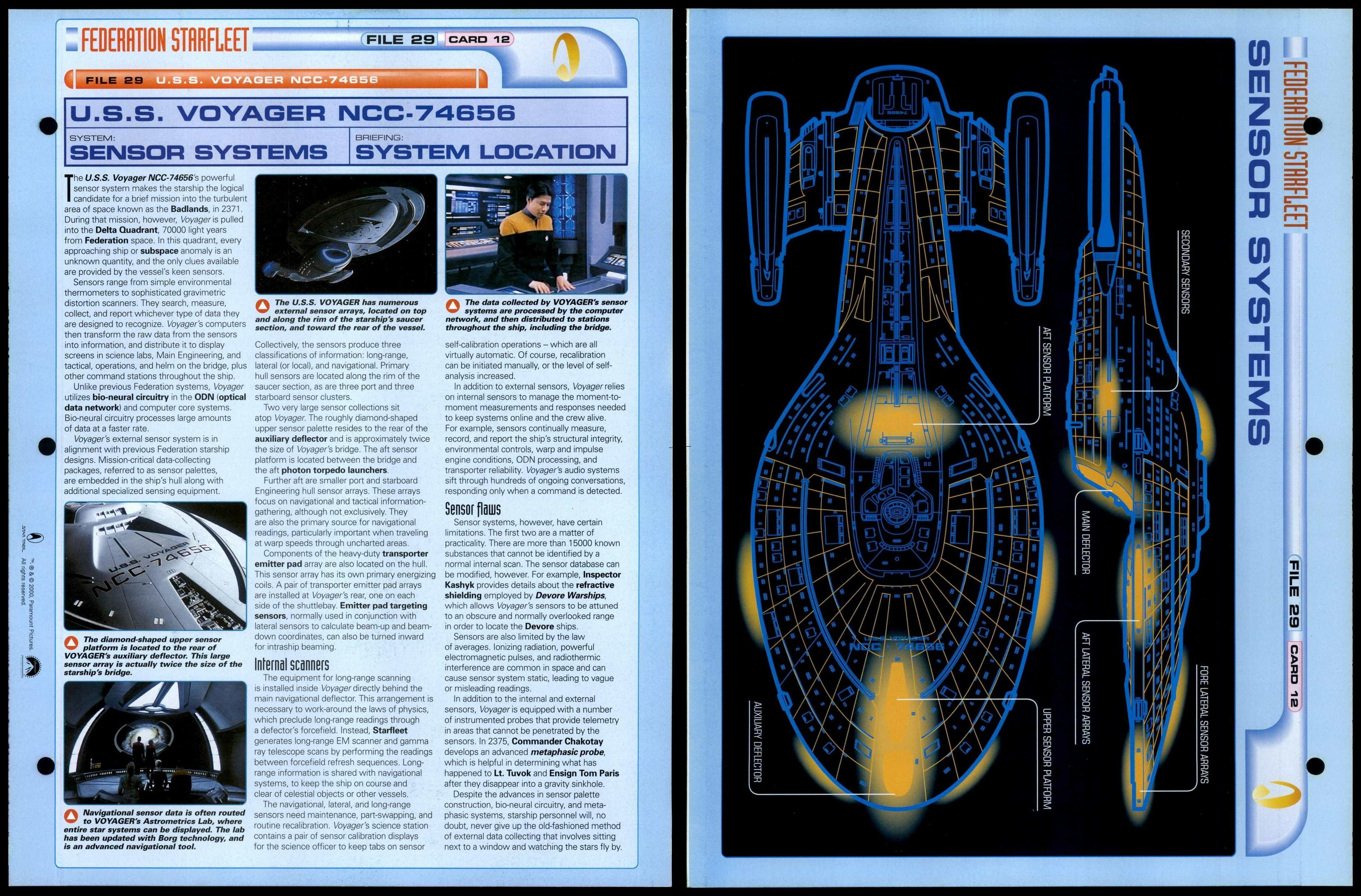 Sensor Systems - USS Voyager - Star Trek Fact File Page