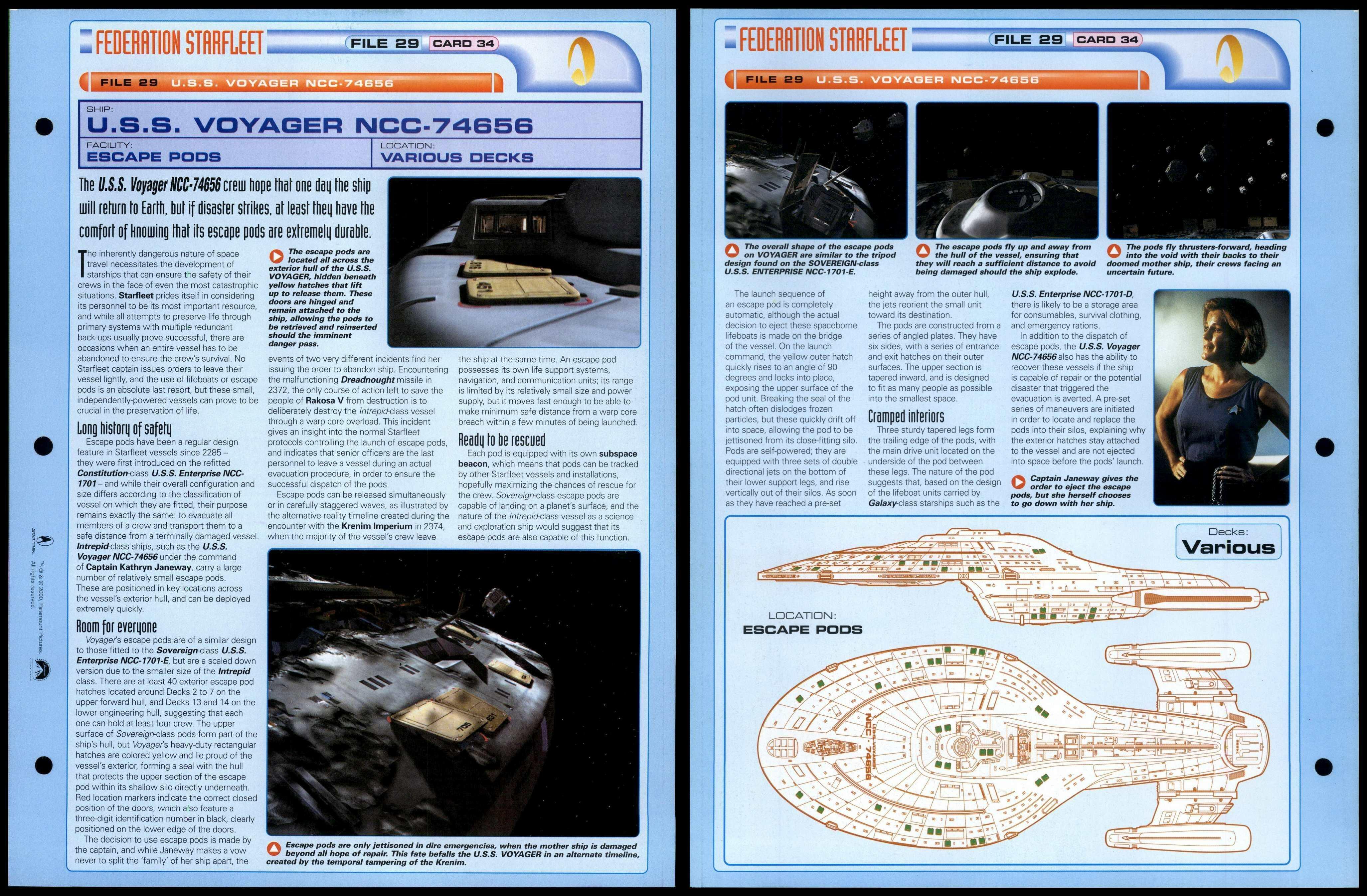 Escape Pods Uss Voyager Star Trek Fact File Page