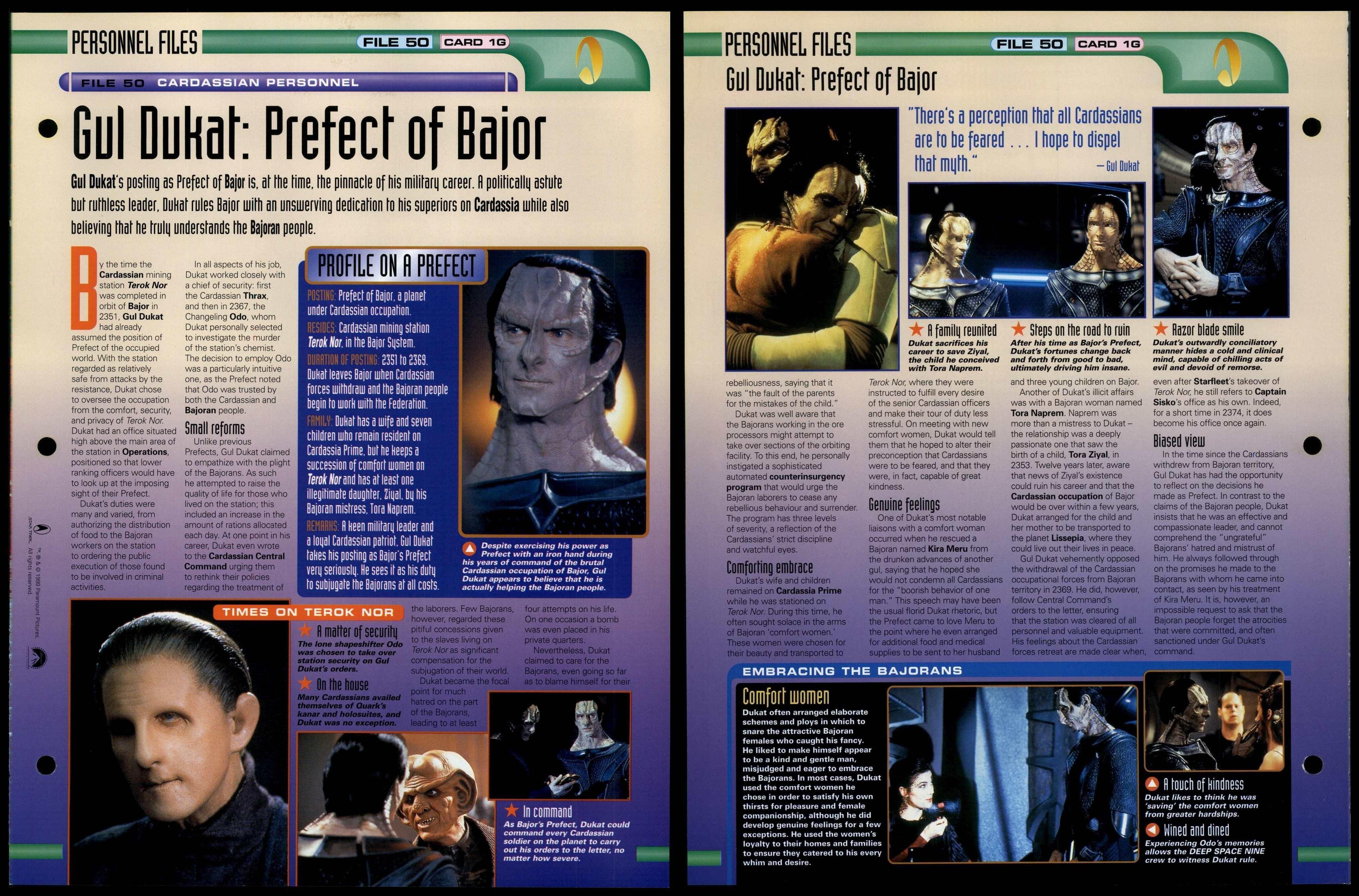 Gul Dukat: Prefect Of Bajor - Cardassian Personnel - Star Trek Fact ...