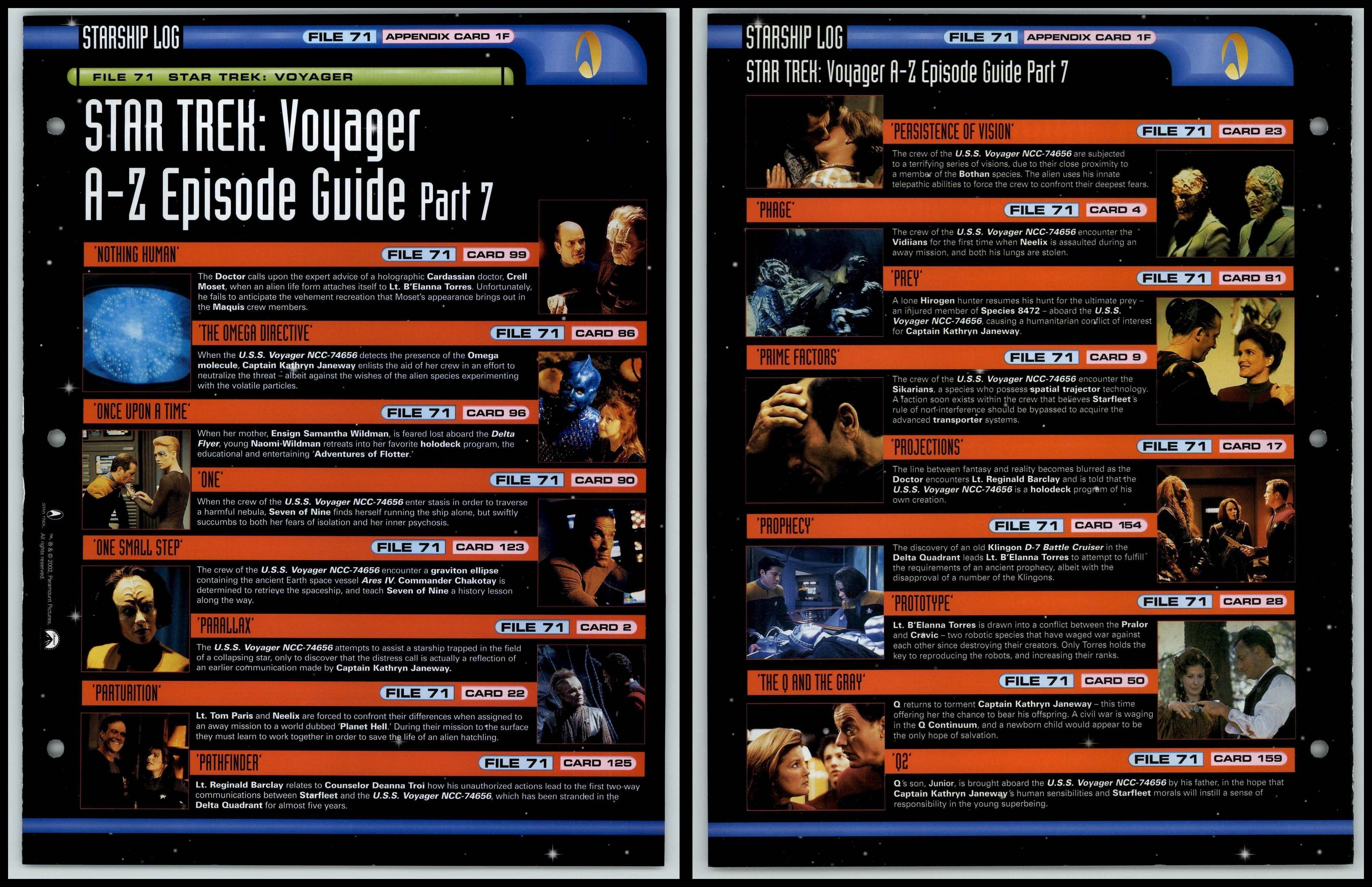 star trek voyager episode descriptions