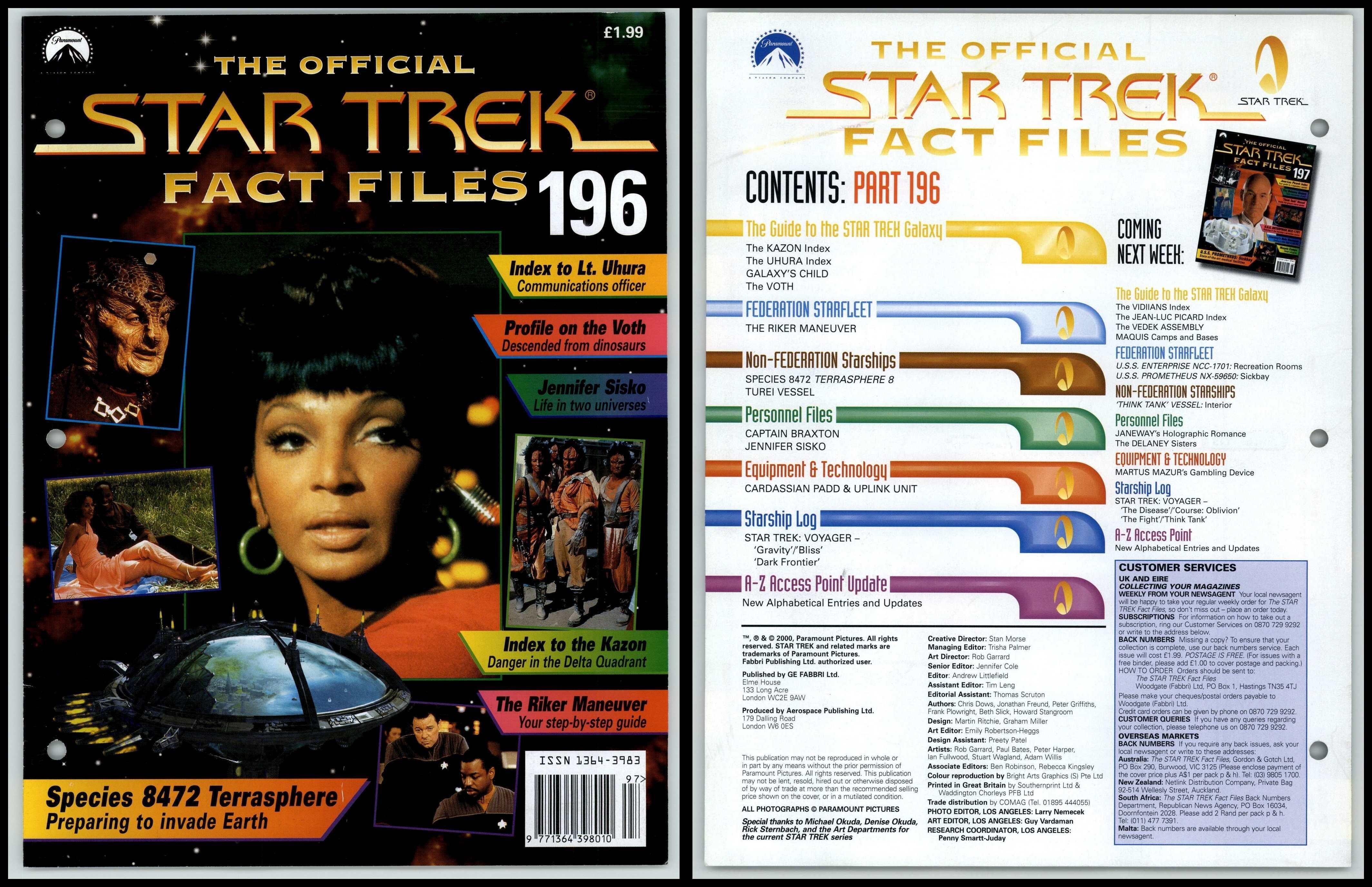 The Official Star Trek Fact Files 1997-2002 GE Fabbri #196 - Front