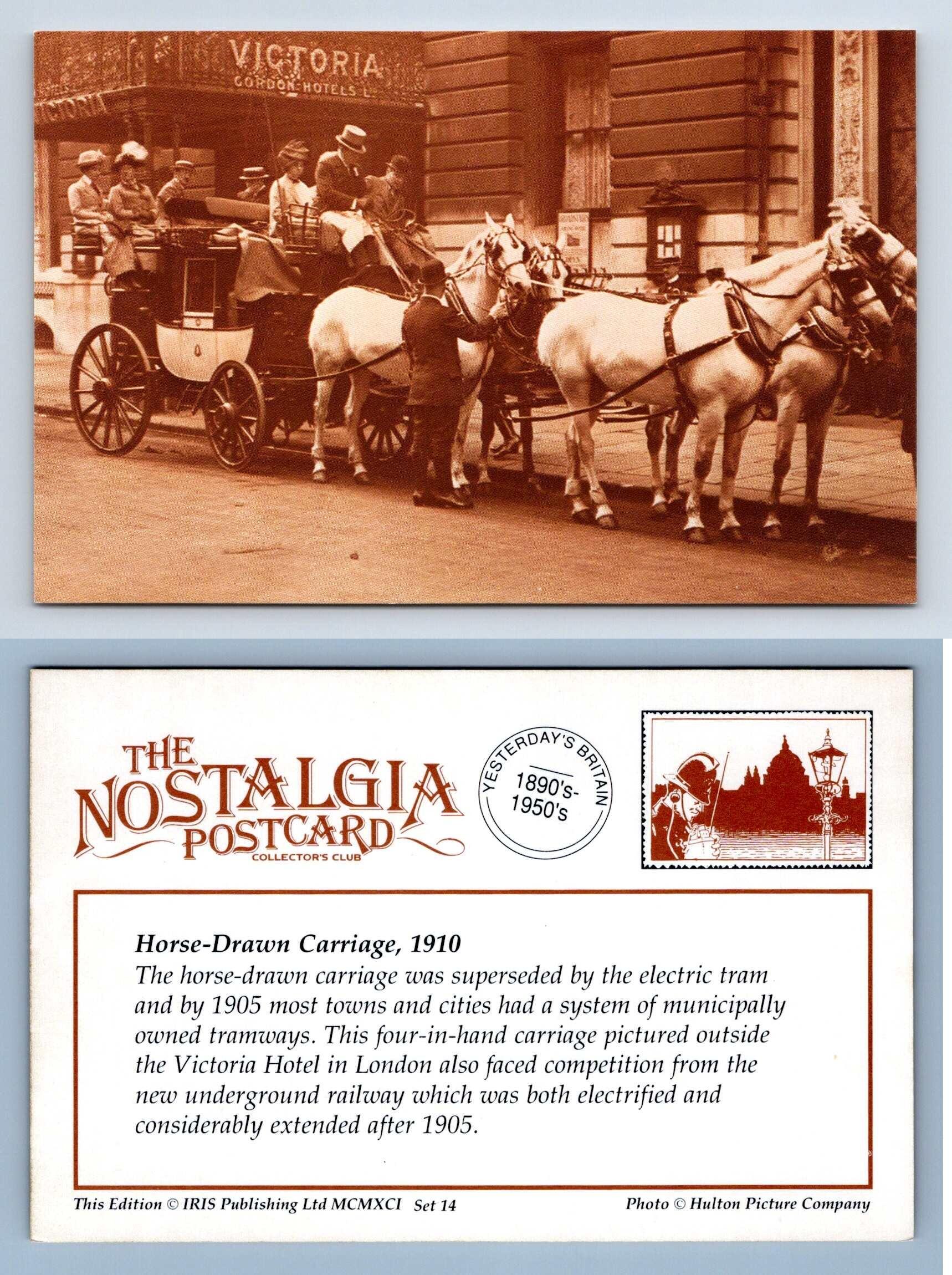 HorseDrawn Carriage, 1910 City Life The Nostalgia Postcard