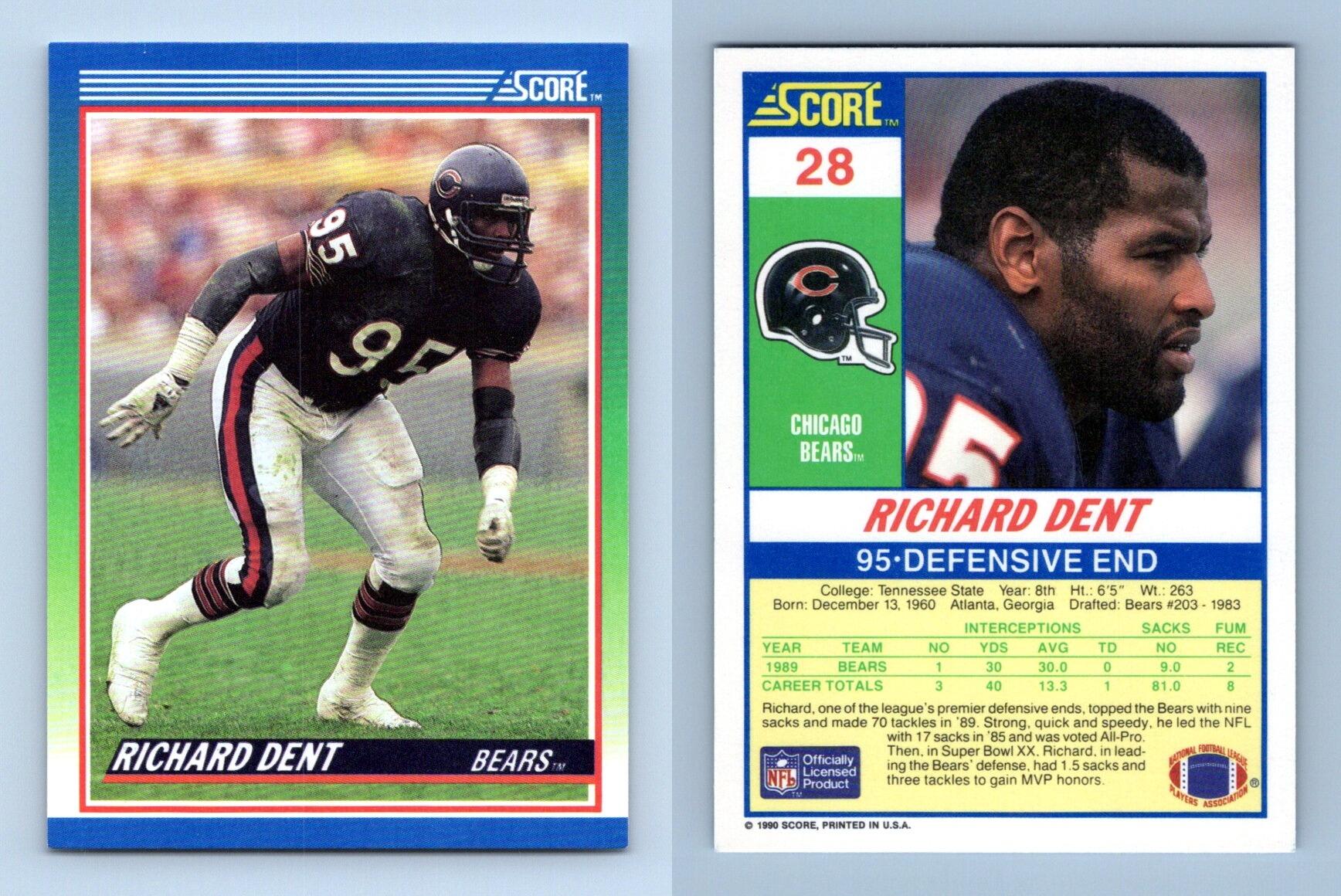 Autographed RICHARD DENT Chicago Bears 1991 Fleer Ultra Card