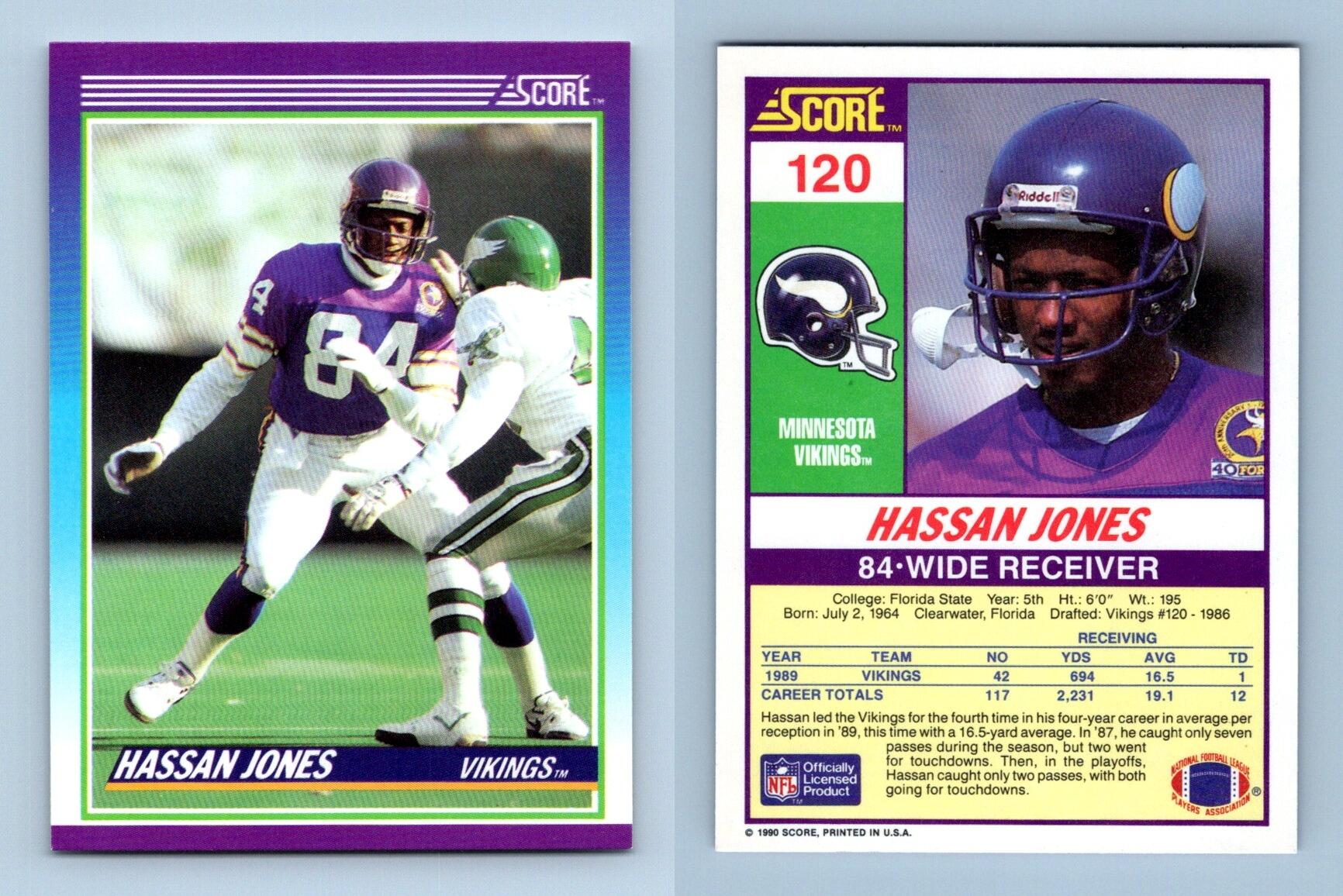 Hassan Jones - Vikings #120 Score 1990 NFL Football Trading Card