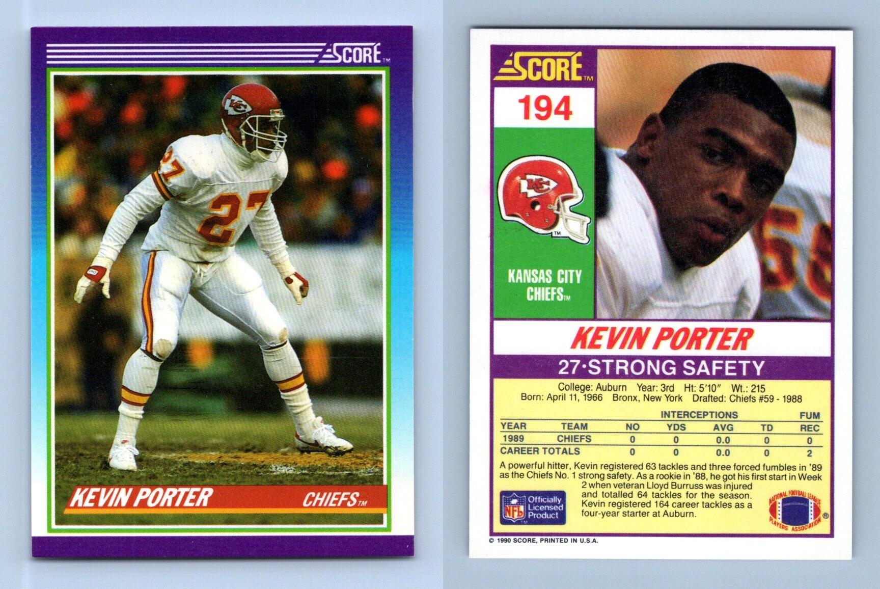 Kevin Porter - Chiefs #194 Score 1990 NFL Football RC Trading Card