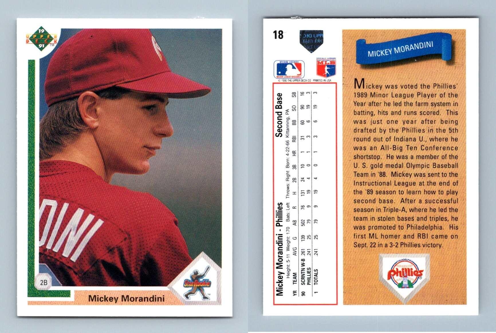 Mickey Morandini - Phillies #18 Upper Deck 1991 Baseball Trading Card