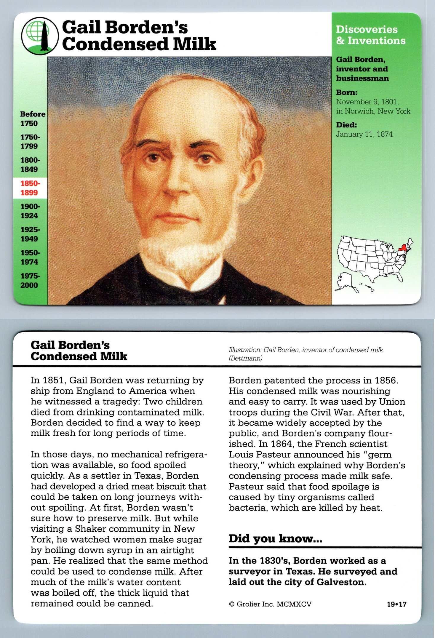 Gail Borden's Condensed Milk 19.17 Discoveries & Inventions Story Of